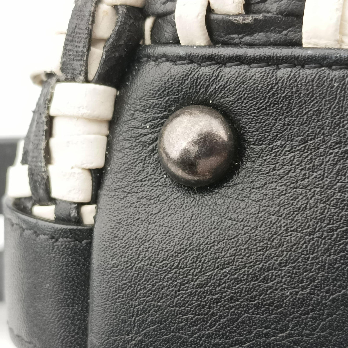 CC Woven Bowling White x Black Leather A93123 21625851CCウーブン ボウリング ホワイト x ブラック レザー A93123 21625851
