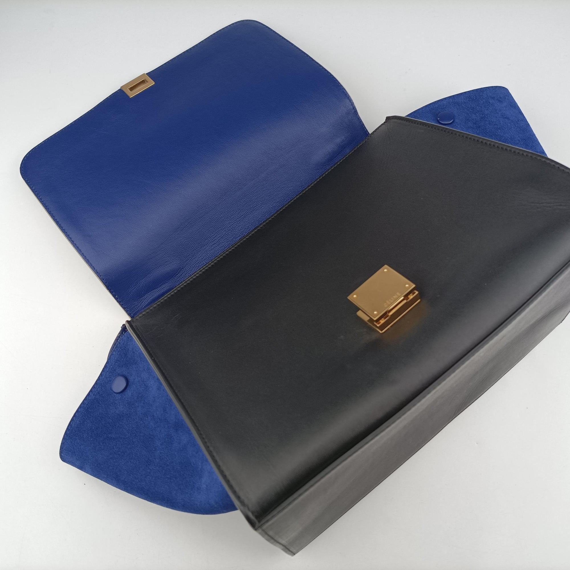 Trapeze Beige×black×blue Suede × leather S-CU-0193トラペーズミディアム ベージュ×ブラック×ブルー スエード×レザー S-CU-0193