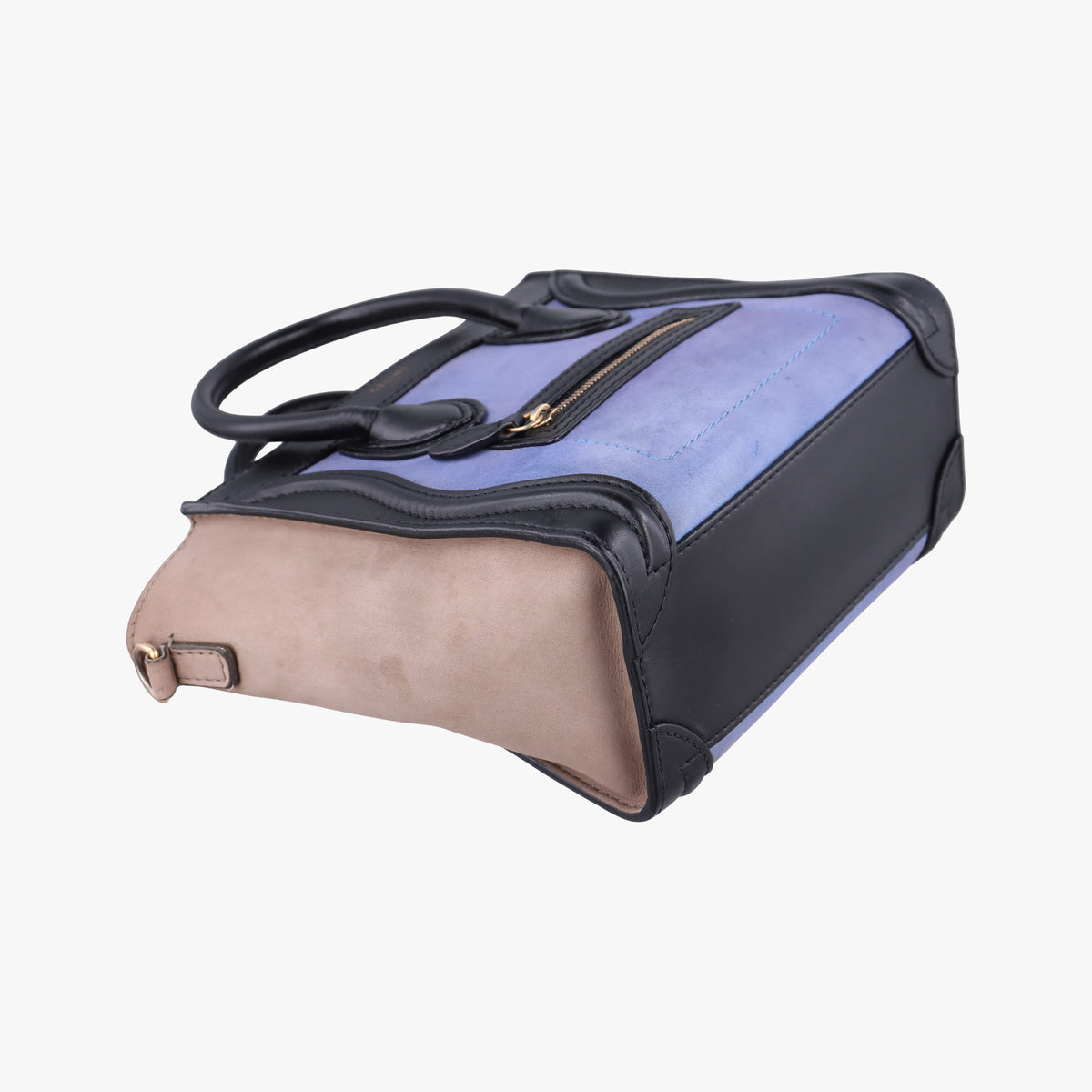luggage nano shopper Blue×Black×Beige Leather×Suede F-ZP-0142ラゲージナノショッパー ブルー×ブラック×ベージュ レザー×スエード F-ZP-0142