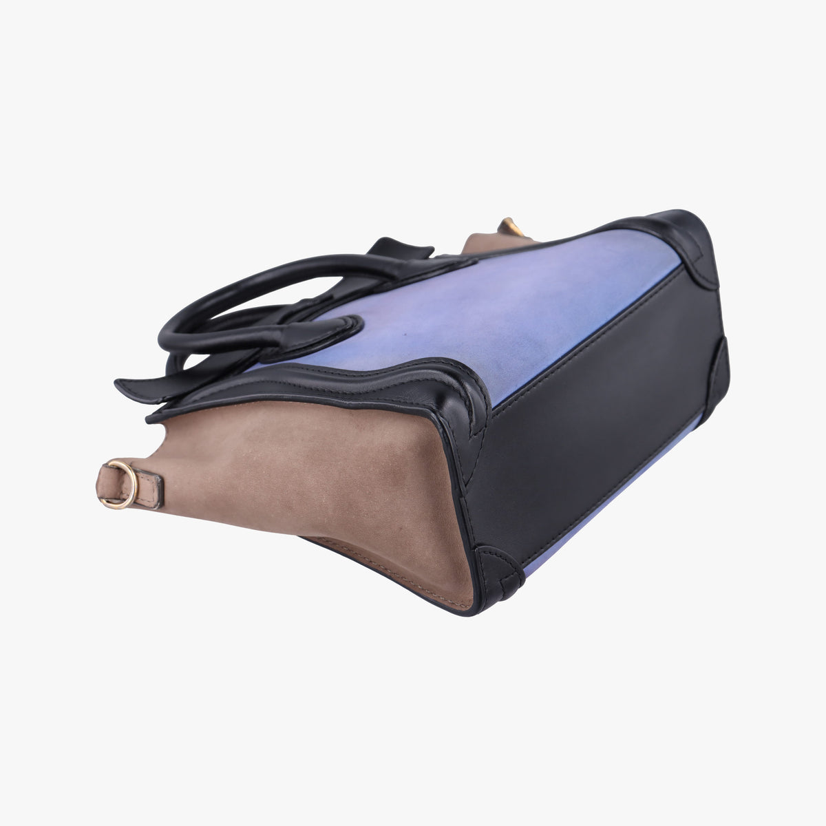luggage nano shopper Blue×Black×Beige Leather×Suede F-ZP-0142ラゲージナノショッパー ブルー×ブラック×ベージュ レザー×スエード F-ZP-0142