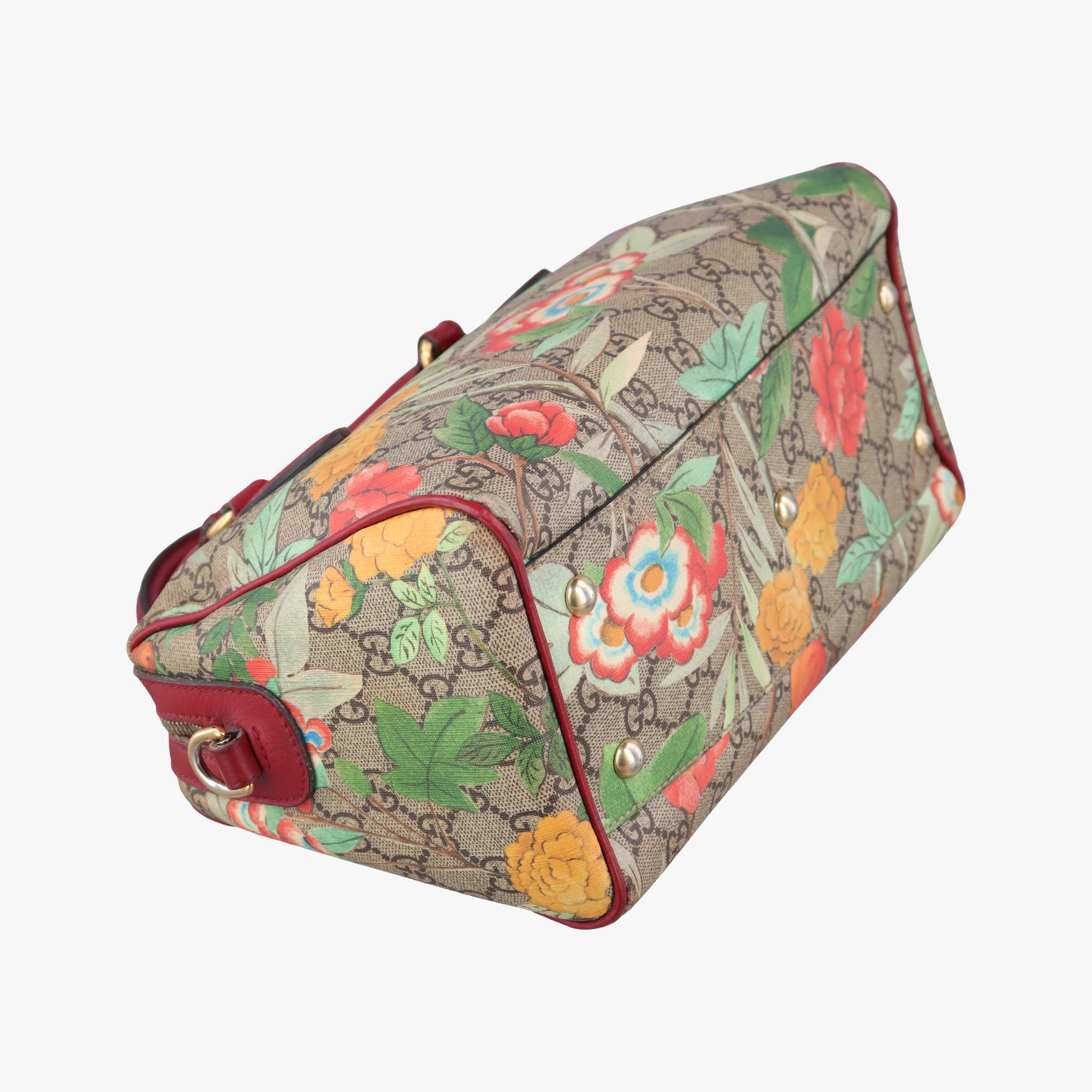 Pre-owned Gucci GG SUPREME Beige × Dark Brown × Multi PVC coated canvas×Leather 409529 shoulderbag | stylenewstar