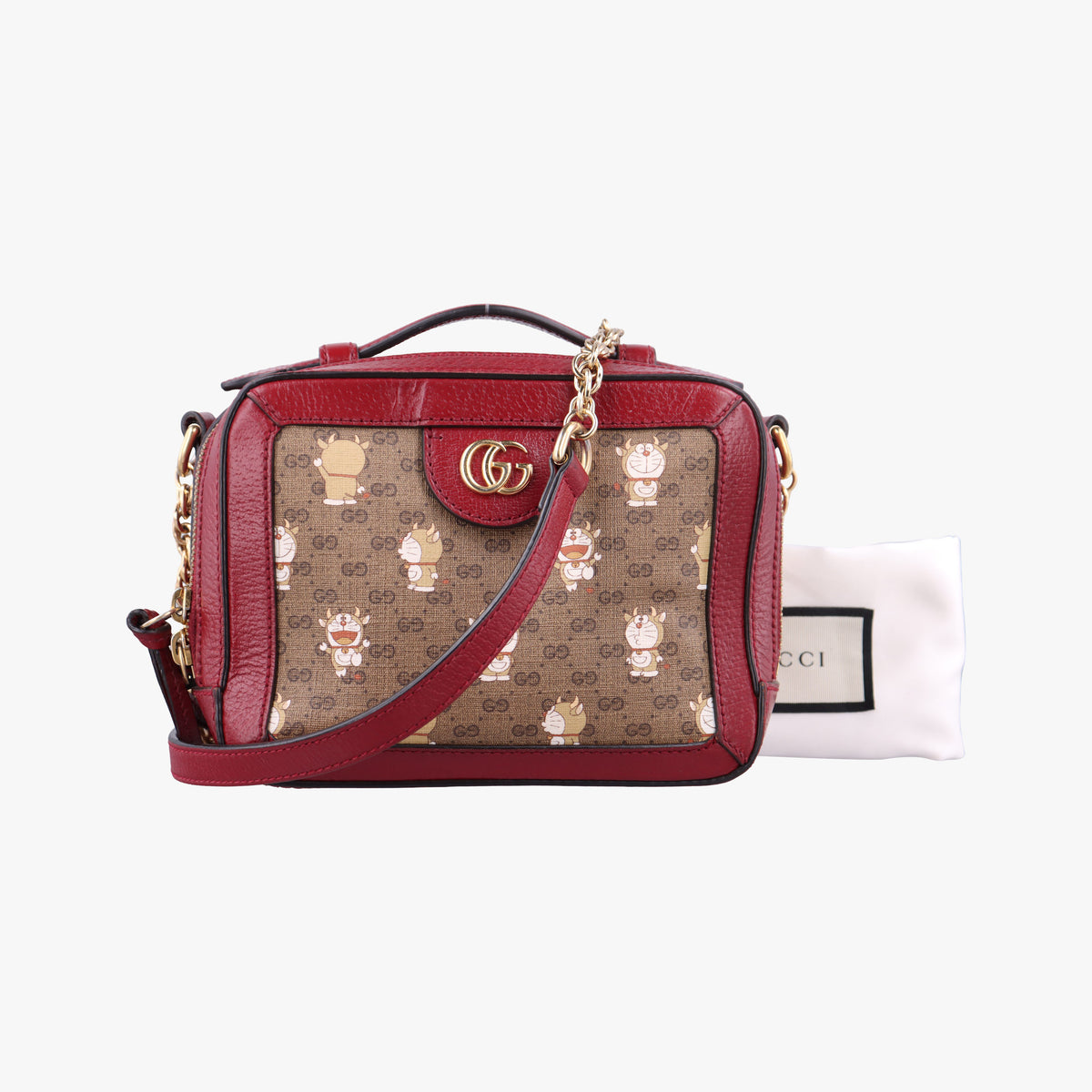 Vintage Gucci Doraemon collaboration Red×beige×multi PVC coated canvas×Leather 655596 shoulderbag | stylenewstar