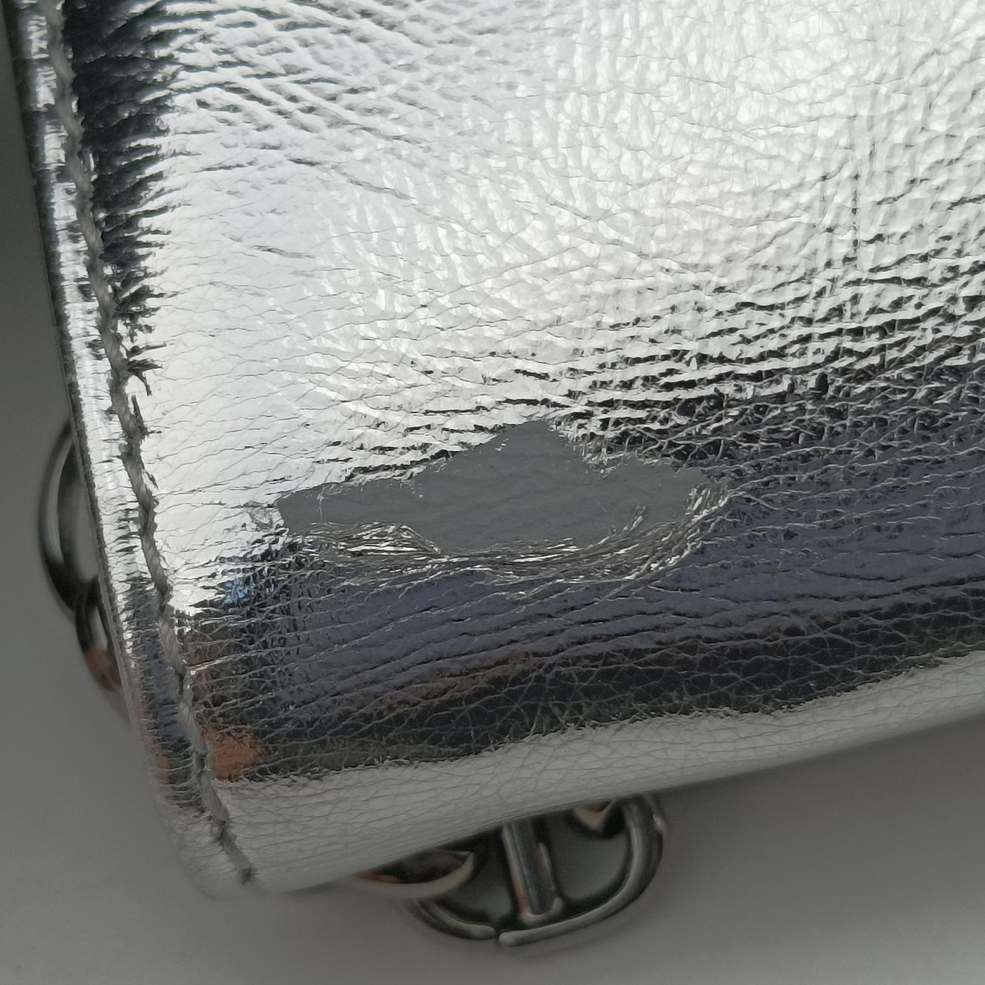 Dior double Medium Silver Leather 10-MA-0241ディオール ダブル ミディアム シルバー レザー 10-MA-0241