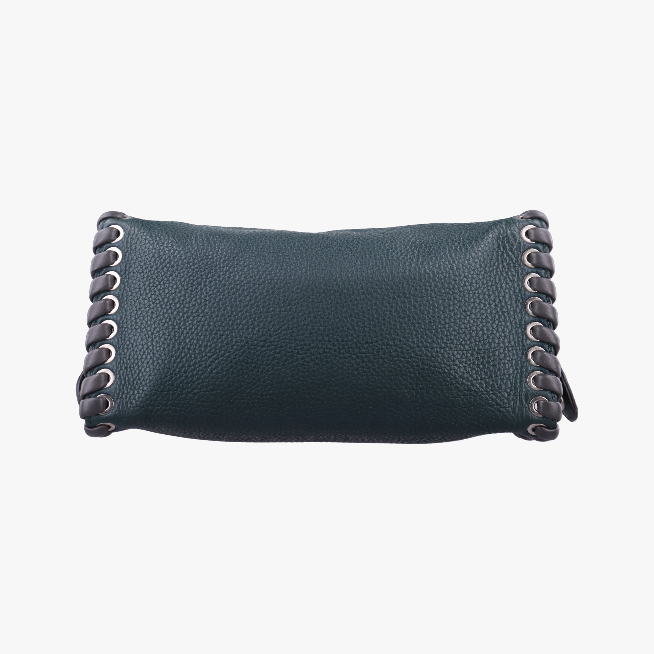 Pre-owned Fendi Selleria Lei Whipstitch Green Leather× Python shoulderbag | stylenewstar