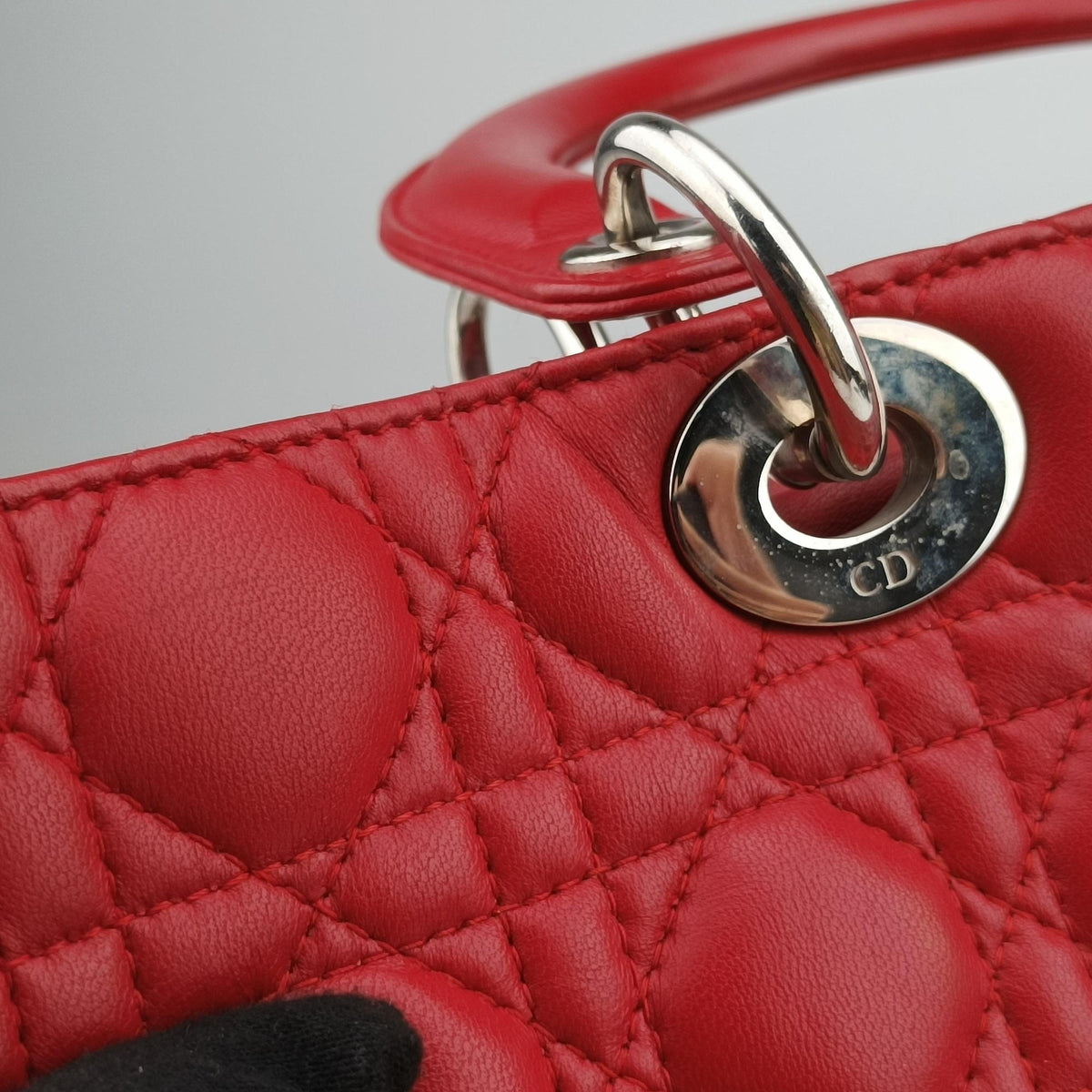 Lady Dior Red lambskin 01-MA-1029レディディオール レッド ラムスキン 01-MA-1029