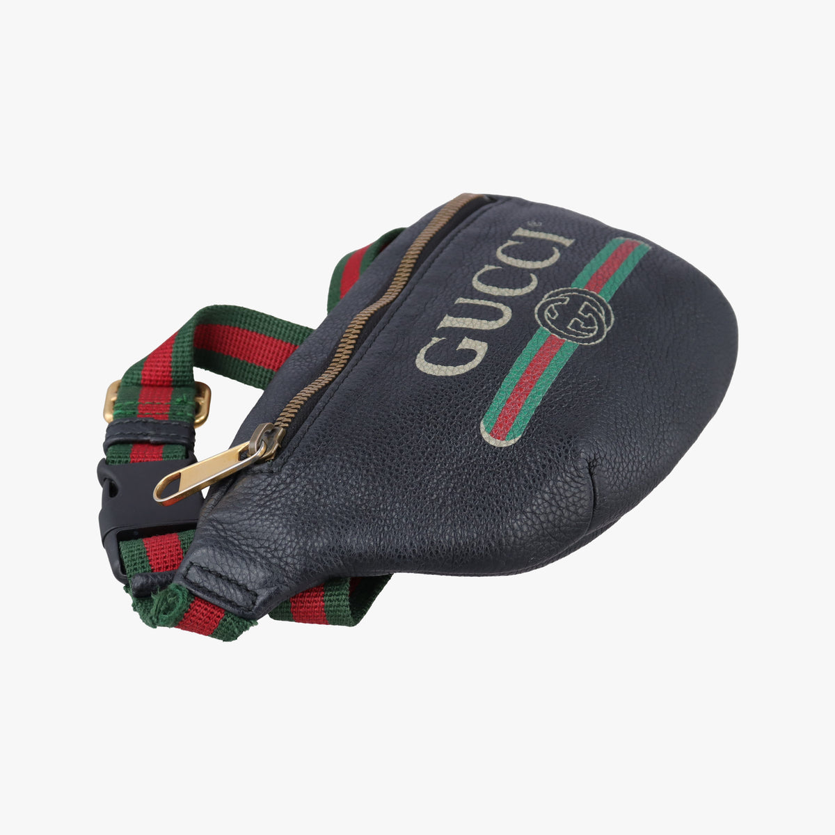 Pre-owned Gucci Print Black Leather 527792 bum bag/waist bag | stylenewstar