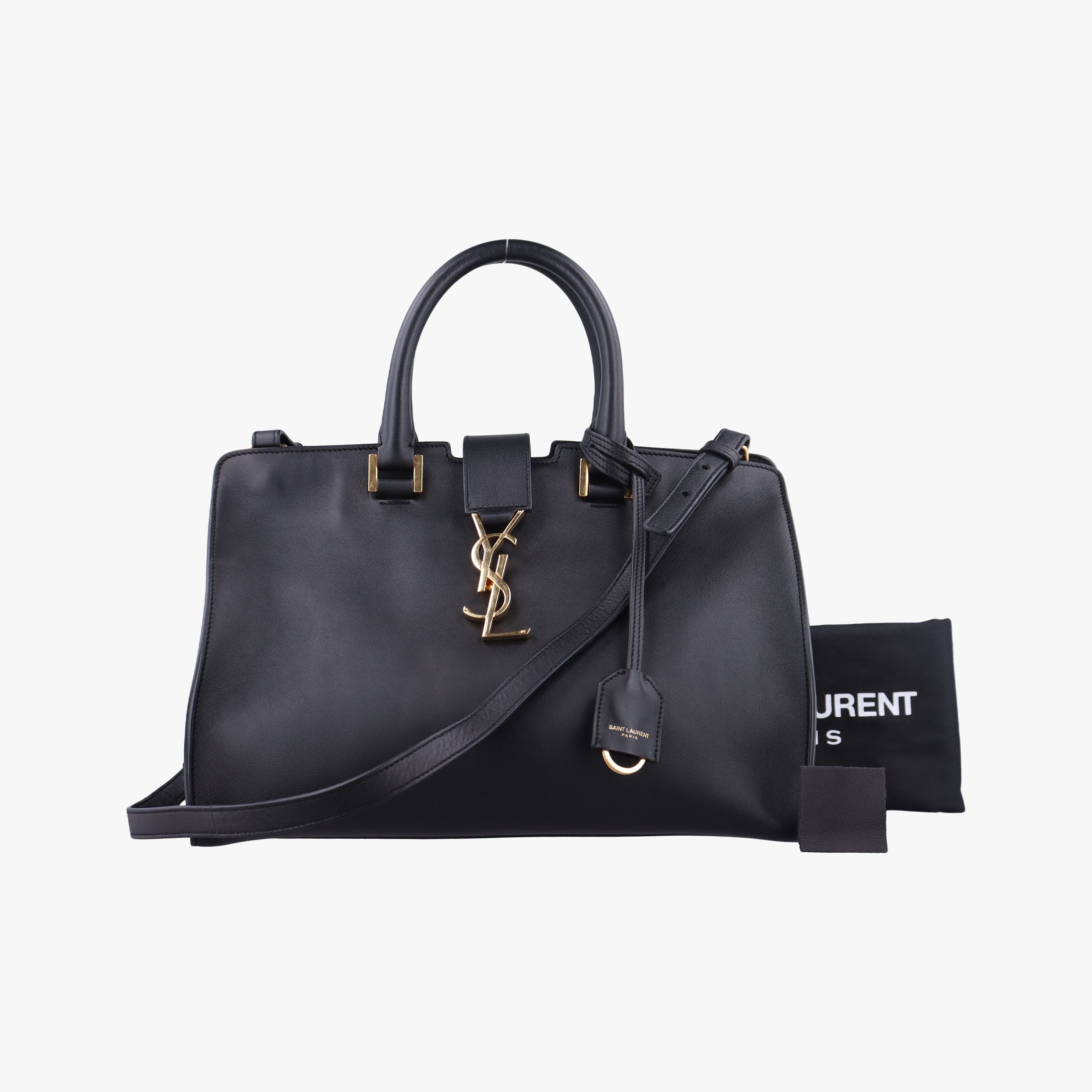 Vintage Yves Saint Laurent BABY CABAS Black Leather 394461 shoulderbag | stylenewstar