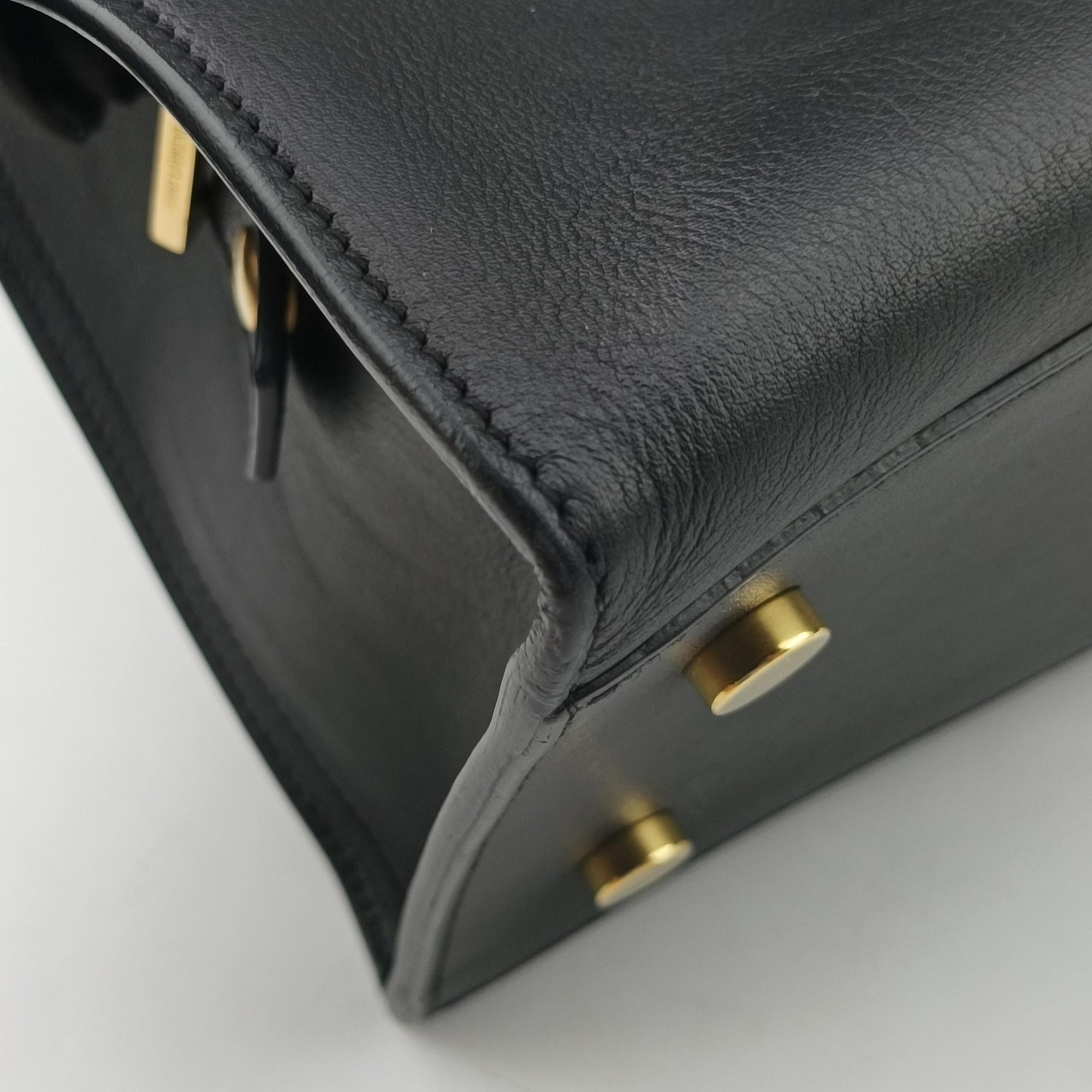 Vintage Yves Saint Laurent BABY CABAS Black Leather 394461 shoulderbag | stylenewstar