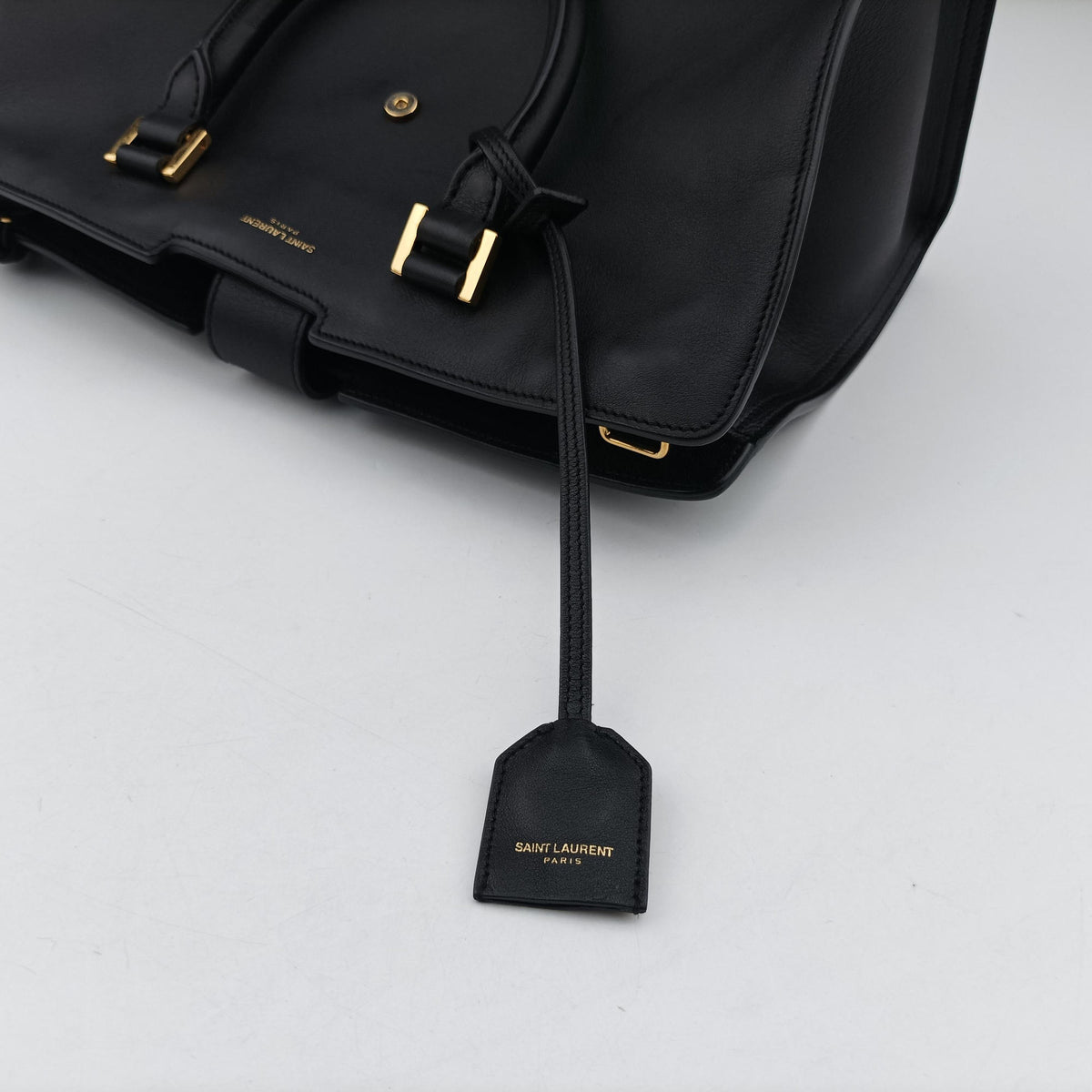 Vintage Yves Saint Laurent BABY CABAS Black Leather 394461 shoulderbag | stylenewstar