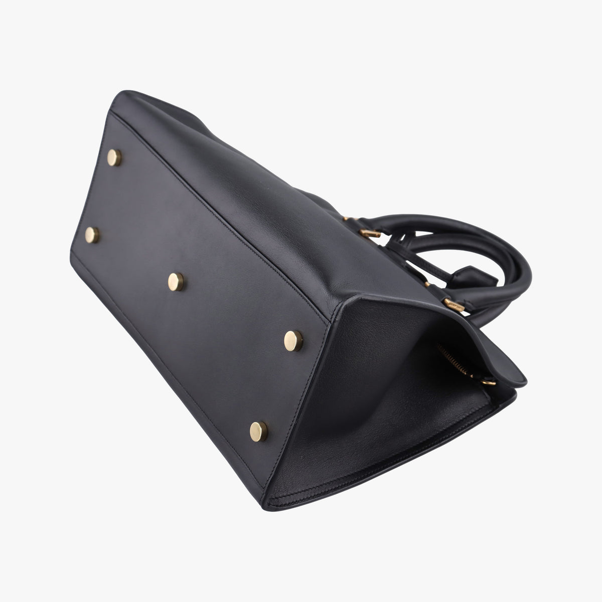 Vintage Yves Saint Laurent BABY CABAS Black Leather 394461 shoulderbag | stylenewstar