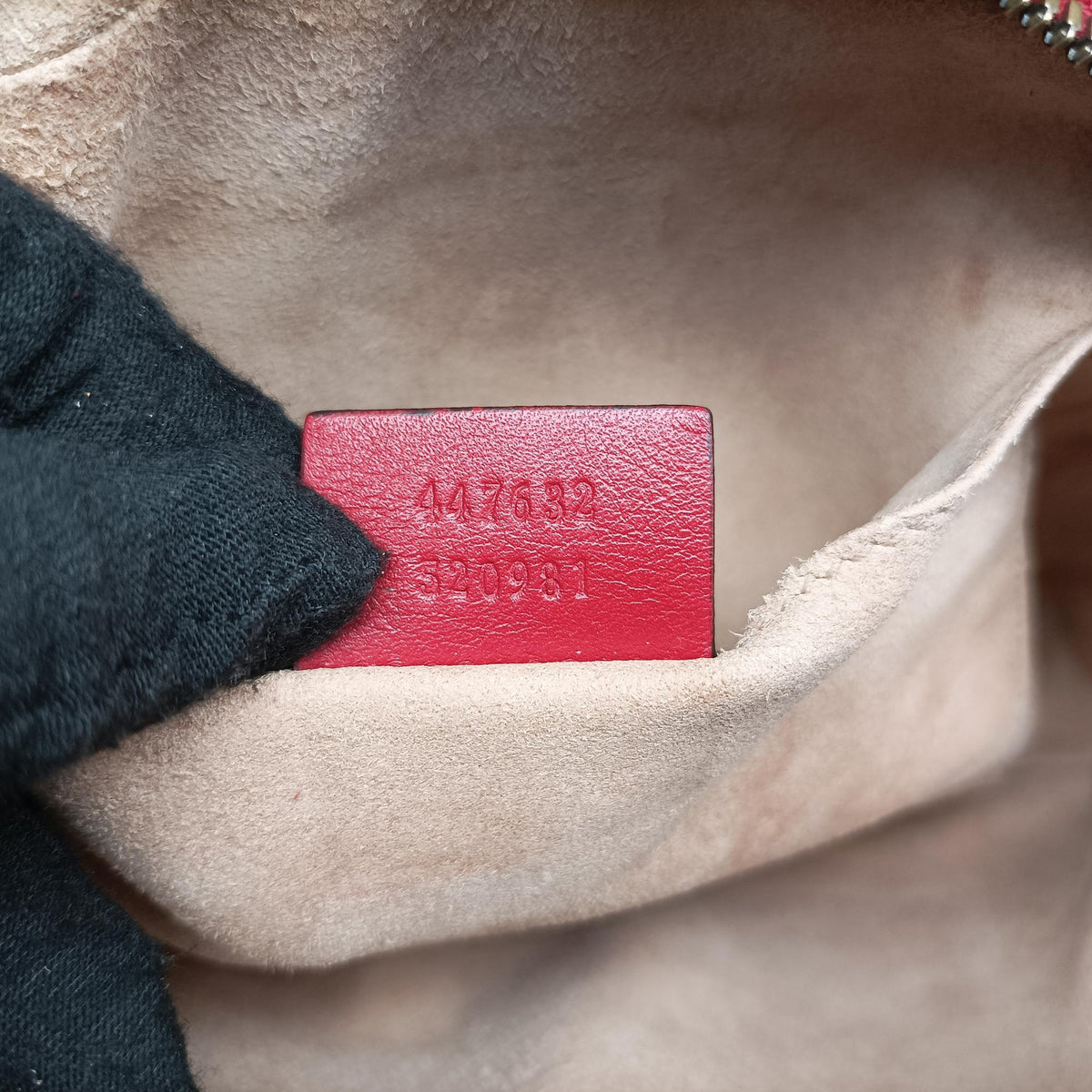 Pre-owned Gucci GG Marmont Red Leather 447632 shoulderbag | stylenewstar
