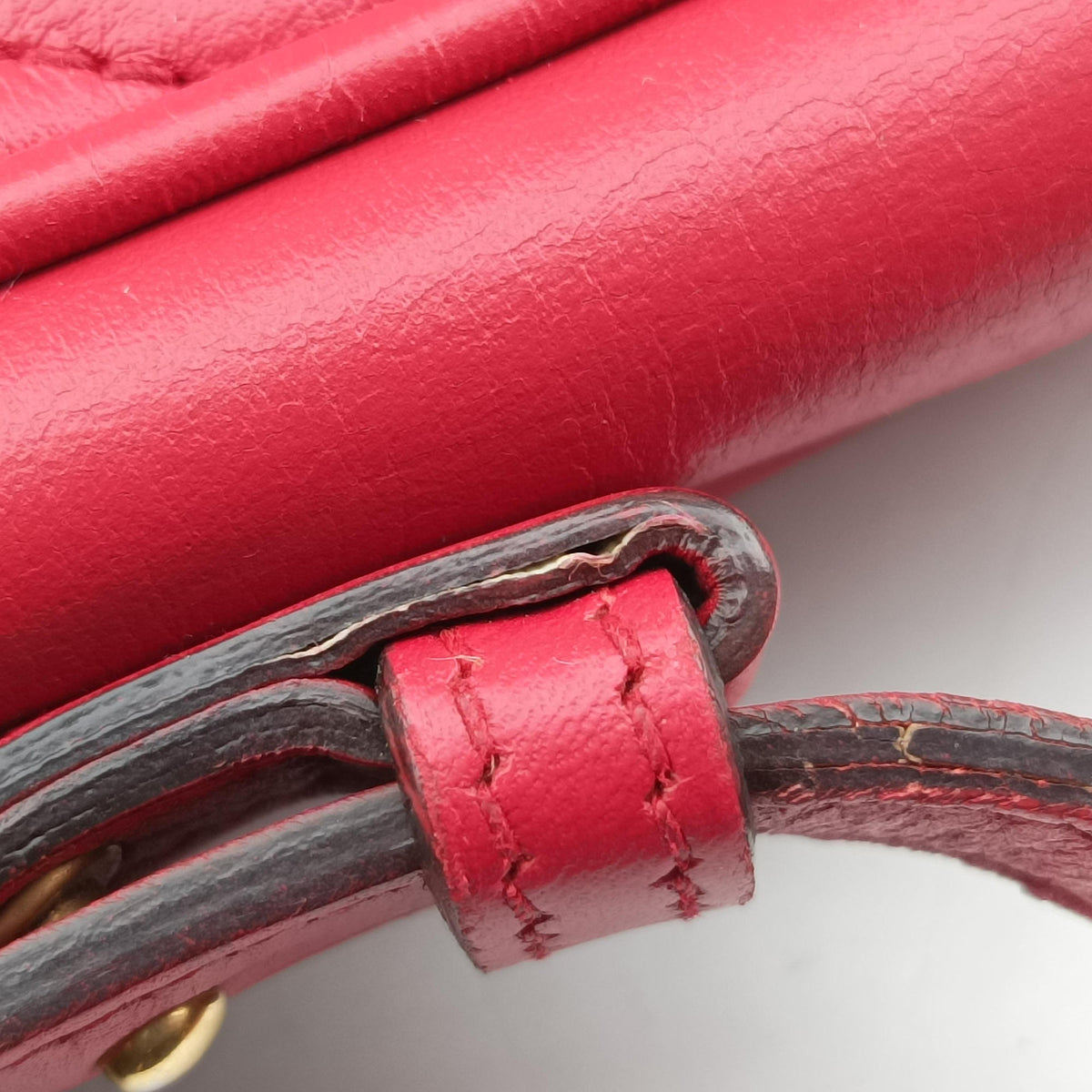 Pre-owned Gucci GG Marmont Red Leather 447632 shoulderbag | stylenewstar