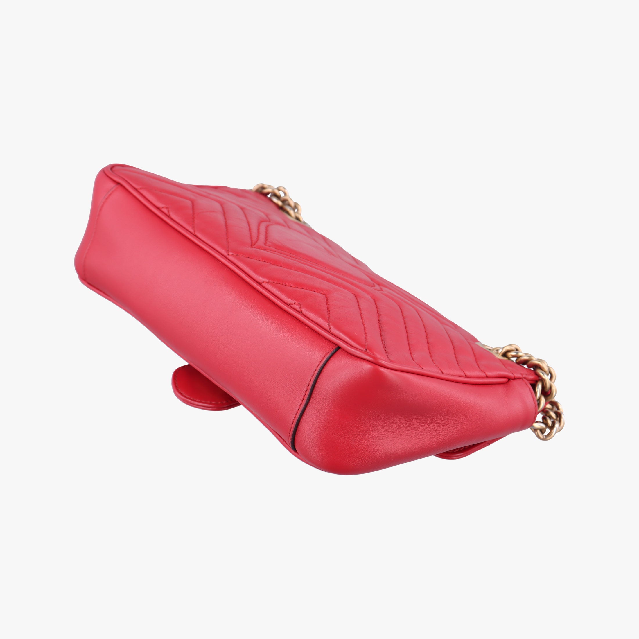 Pre-owned Gucci GG Marmont Red Leather 443497 shoulderbag | stylenewstar
