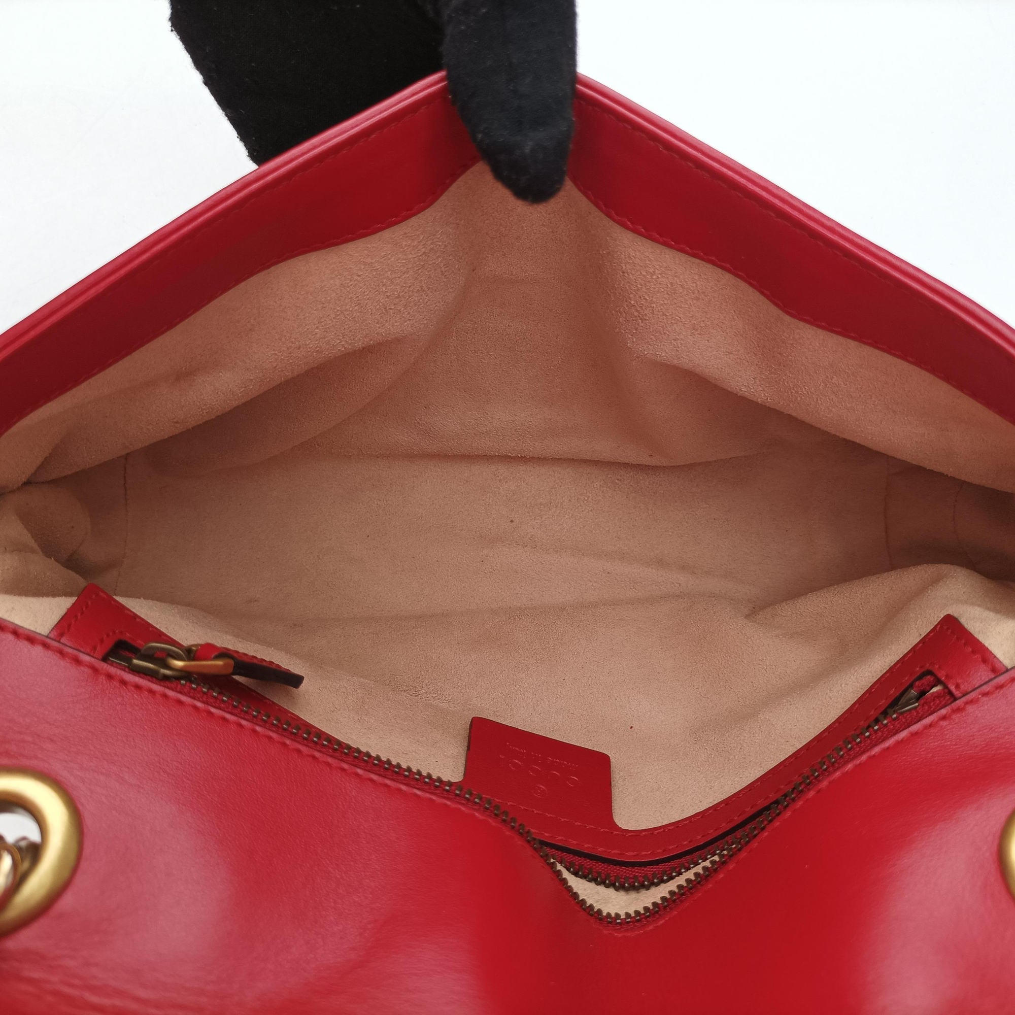 Pre-owned Gucci GG Marmont Red Leather 443497 shoulderbag | stylenewstar