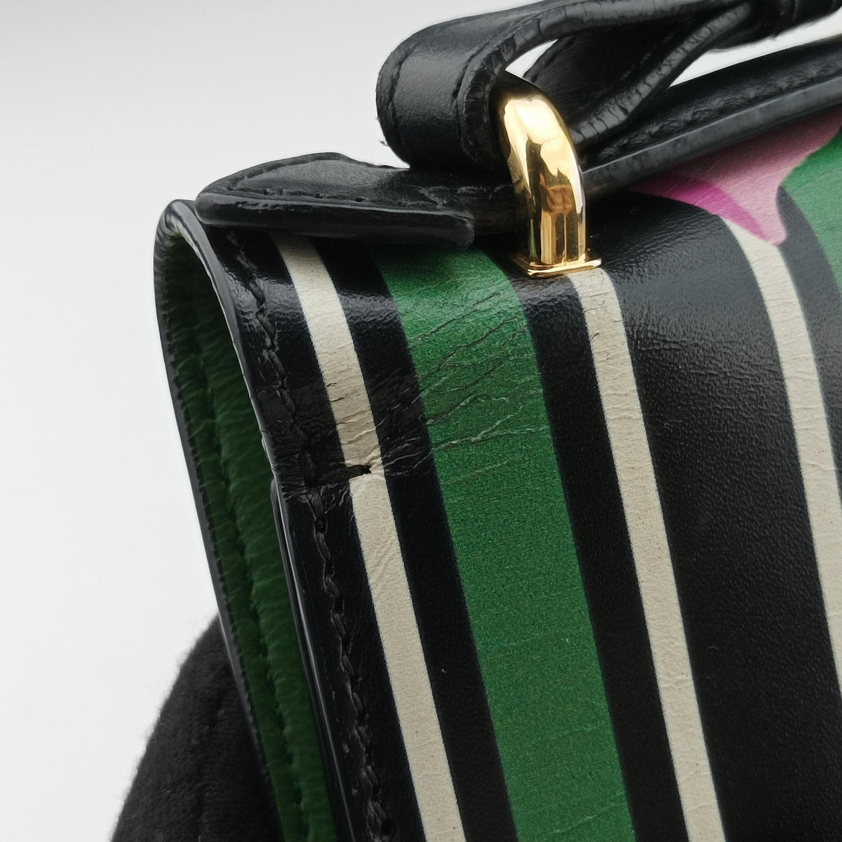 Marisol Floral Print Black x Multicolour Leather DY-21 F616マリソル フローラルプリント ブラック x マルチカラー レザー DY-21 F616