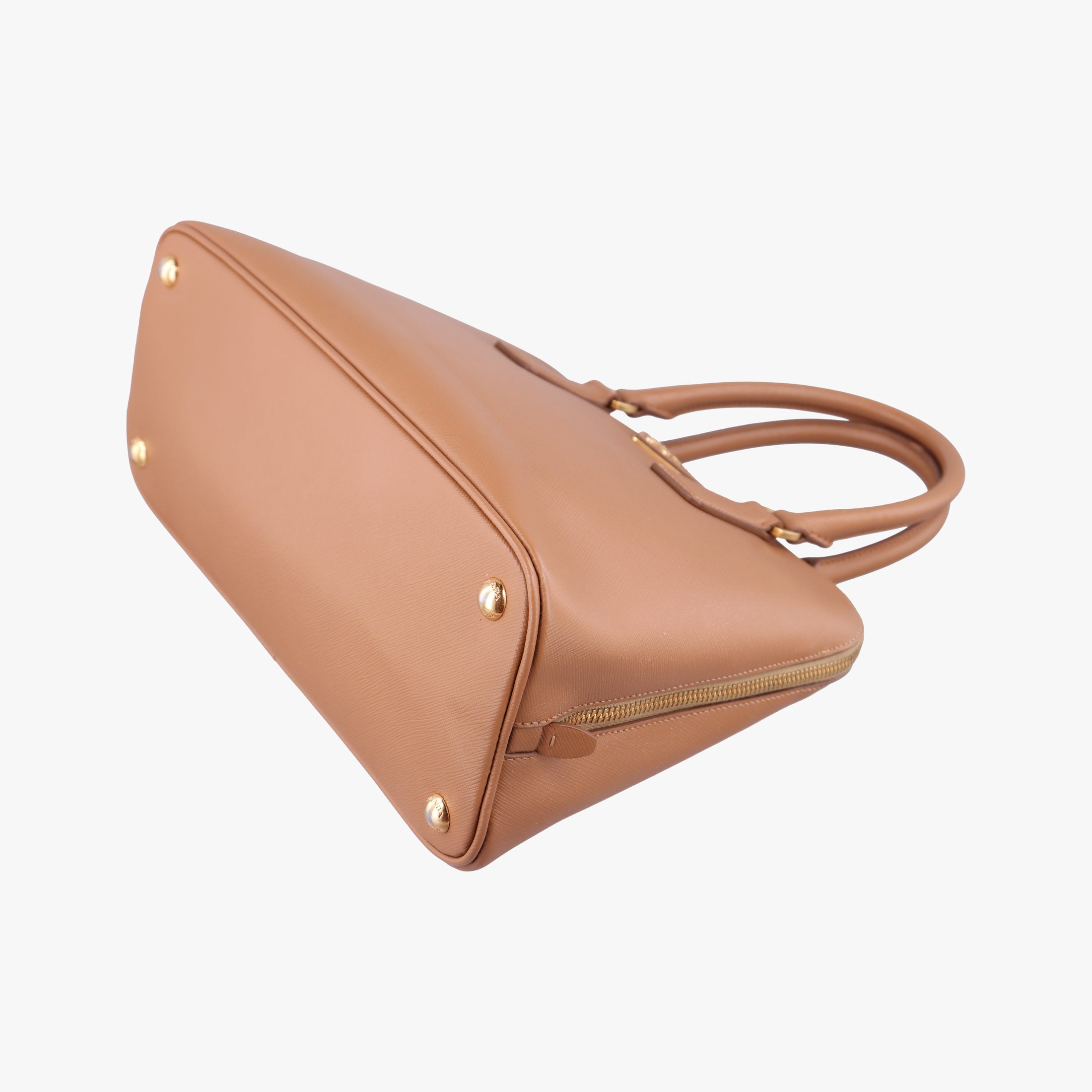 Secondhand Prada Promenade Brown SAFFIANO patent BN2567 handbag | stylenewstar