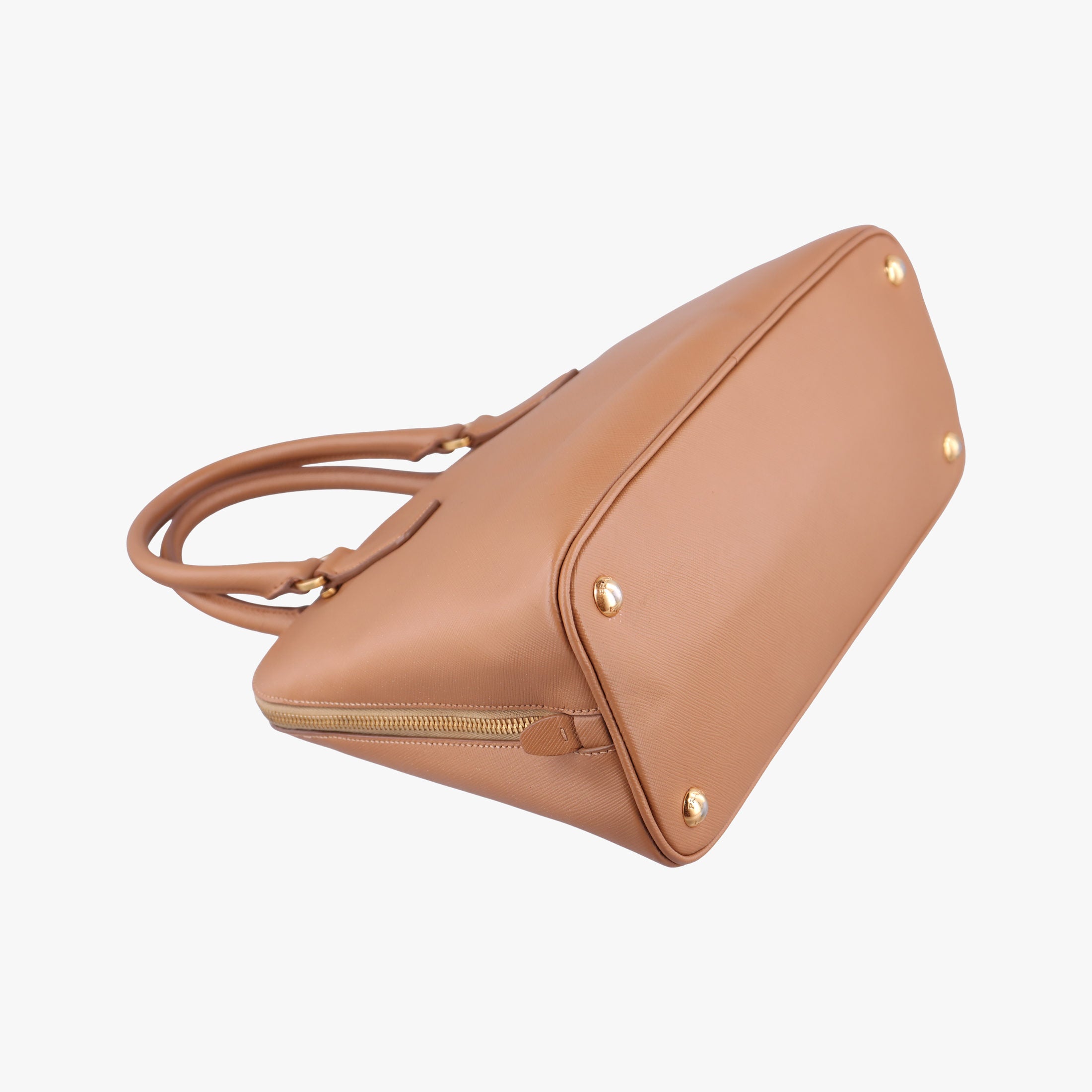 Secondhand Prada Promenade Brown SAFFIANO patent BN2567 handbag | stylenewstar