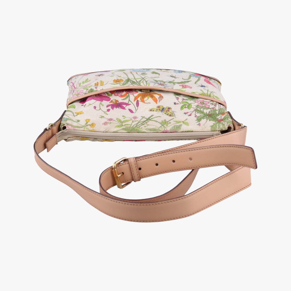 Flora Multicolour×White canvas×leather 145857 フローラ マルチカラー×アイボリー キャンバス×レザー 145857