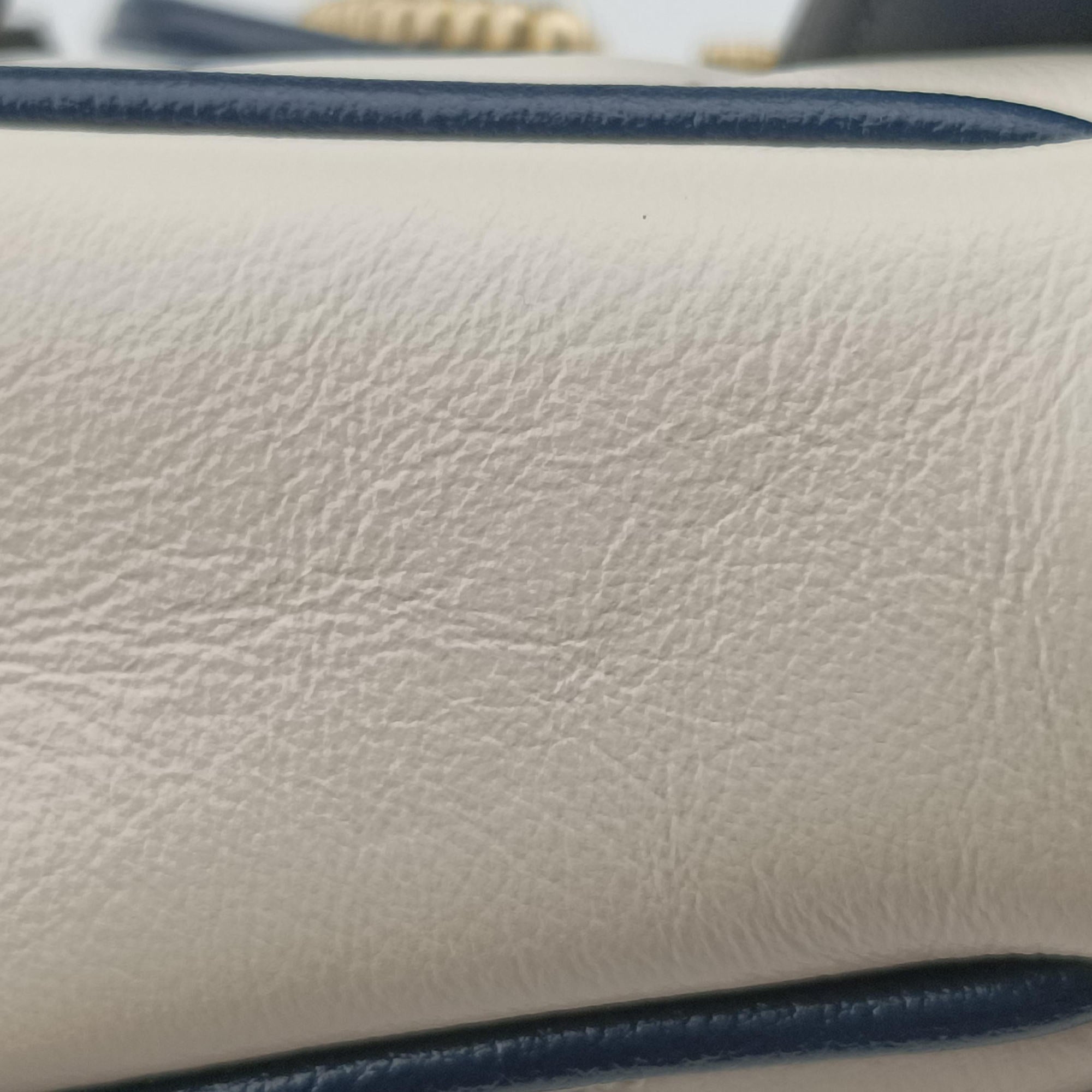GG Marmont White×navy Leather 574969 GGマーモント ホワイト×ネイビー レザー 574969