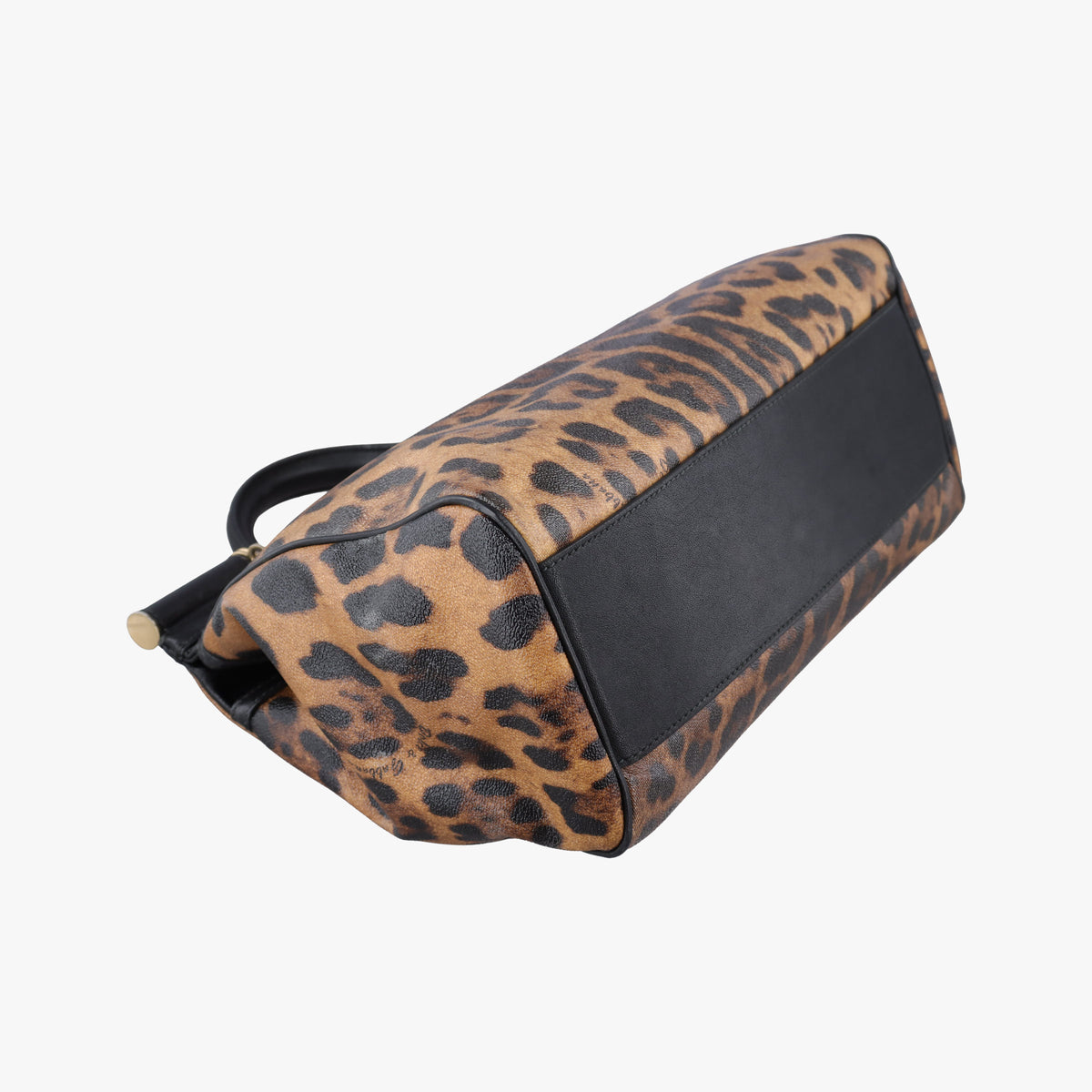 Pre-owned Dolce & Gabbana SICILY Leopard Brown PVC coated canvas shoulderbag | stylenewstar