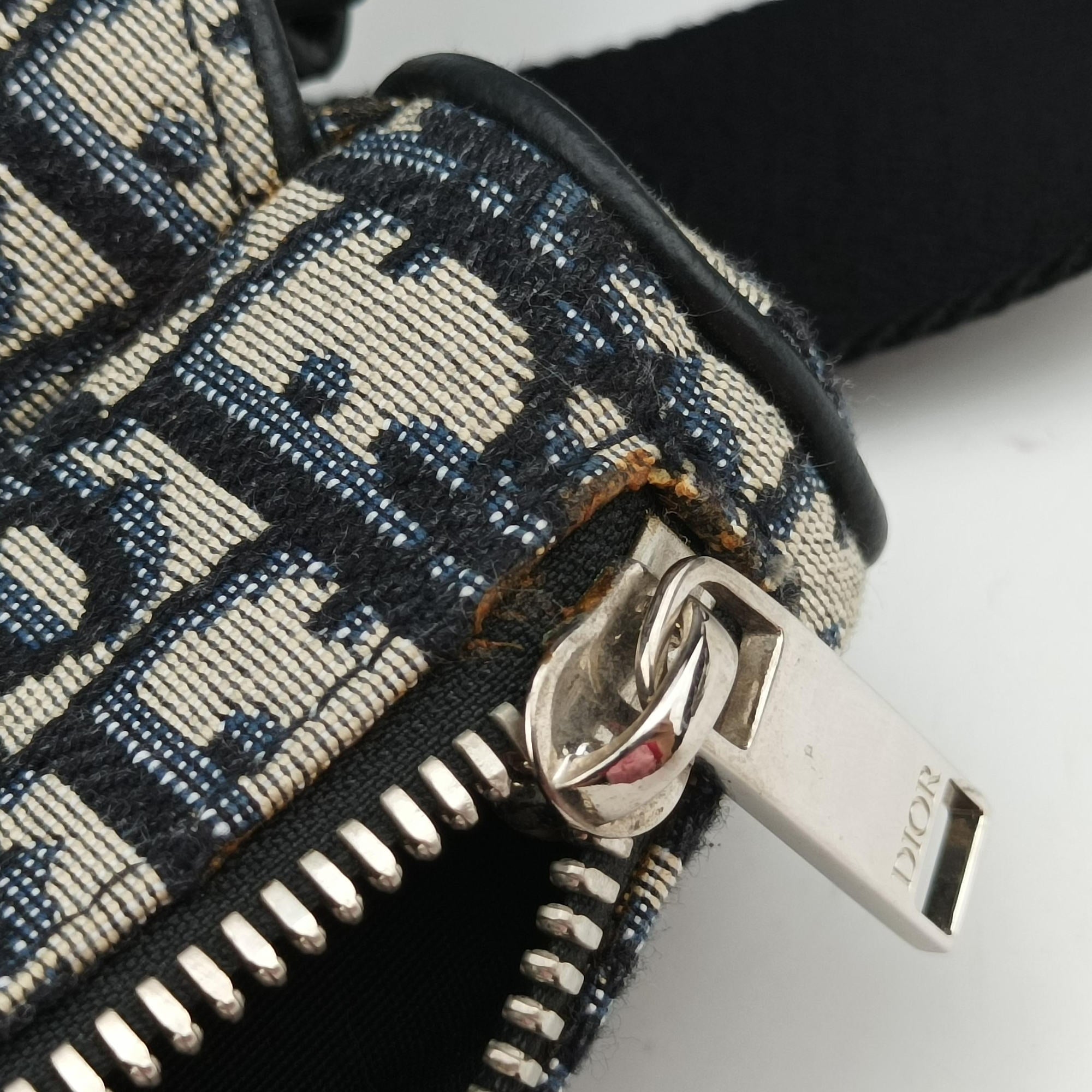 Saddlebags Gray×Navy×Black Jacquard×Leather 19-BO-0129サドルバッグ グレー×ネイビー×ブラック ジャガード×レザー 19-BO-0129