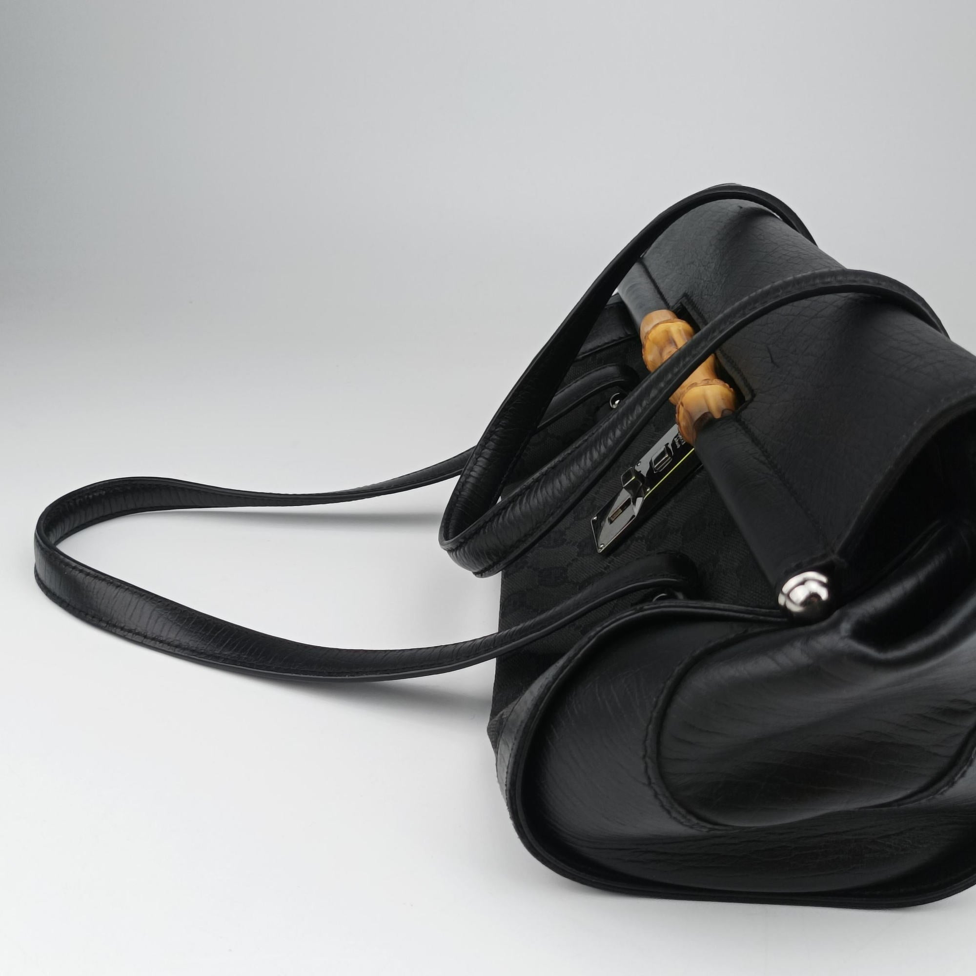 Bamboo Bullet Black Canvas × Leather 111713 バンブーバレット ブラック キャンバス × レザー 111713