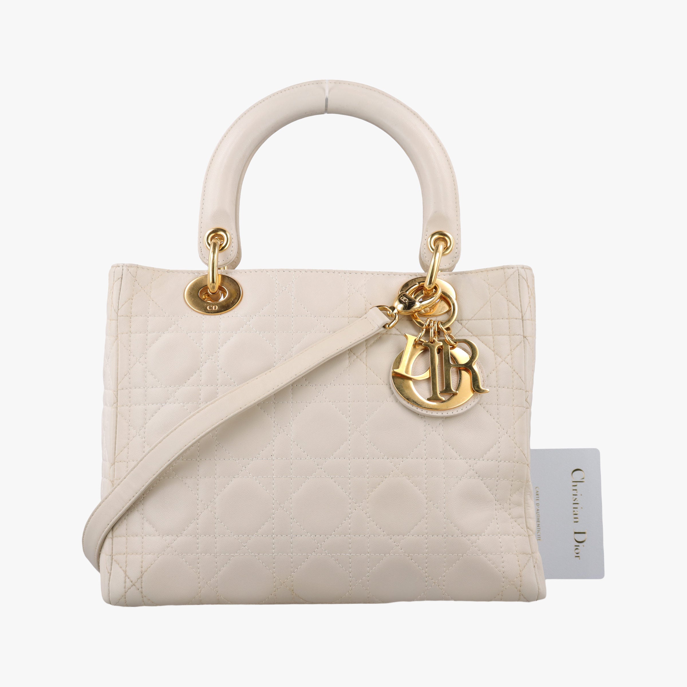 Lady Dior White lambskin MA-1927レディディオール ホワイト ラムスキン MA-1927