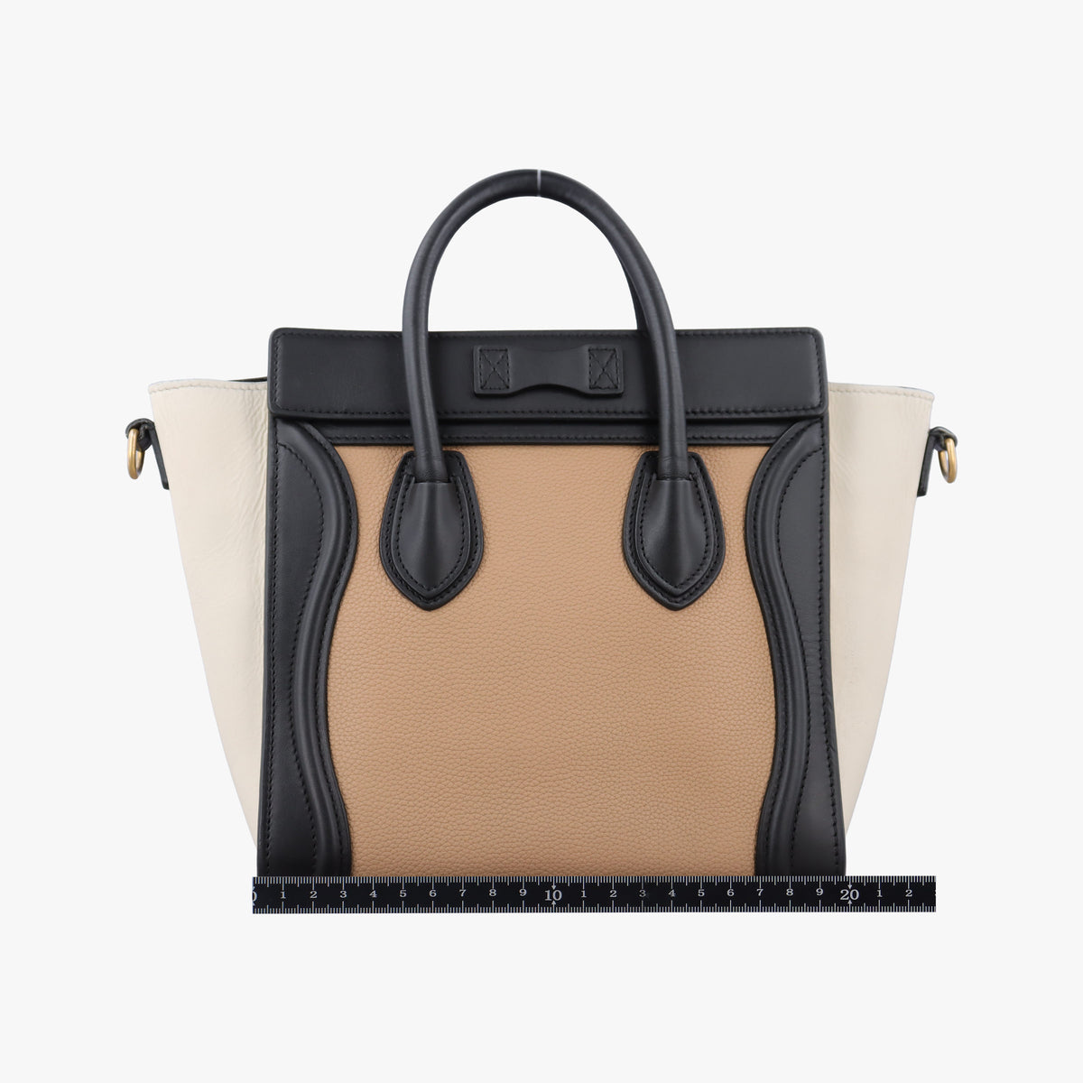 luggage nano shopper Beige×white×black Leather S-GA-4165ラゲージナノショッパー ベージュ×ホワイト×ブラック レザー S-GA-4165