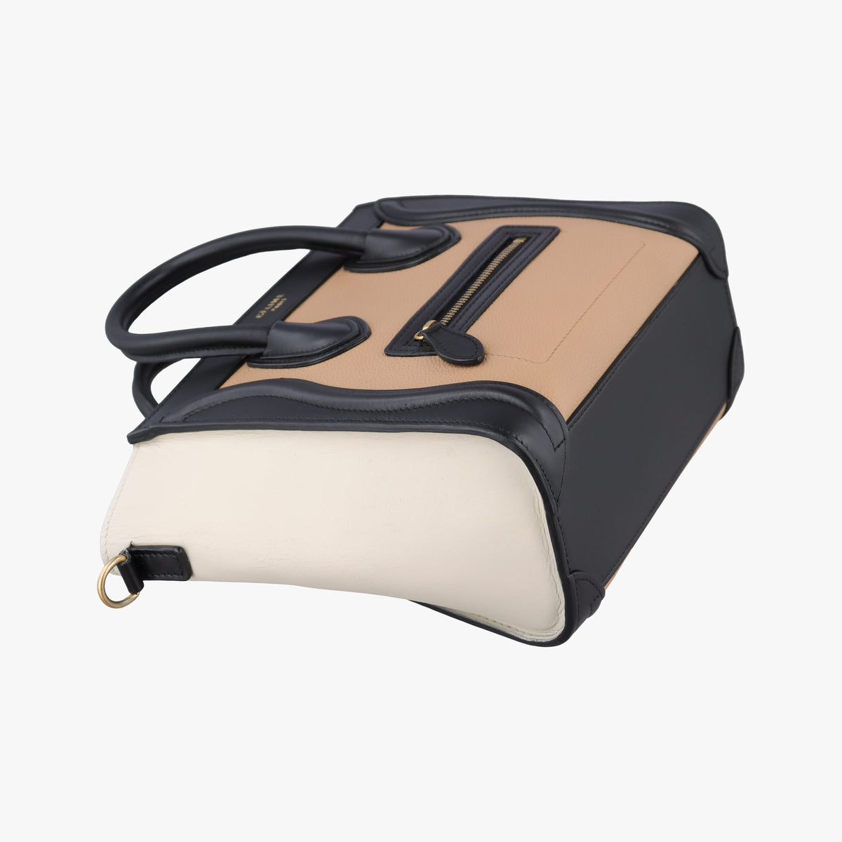 luggage nano shopper Beige×white×black Leather S-GA-4165ラゲージナノショッパー ベージュ×ホワイト×ブラック レザー S-GA-4165