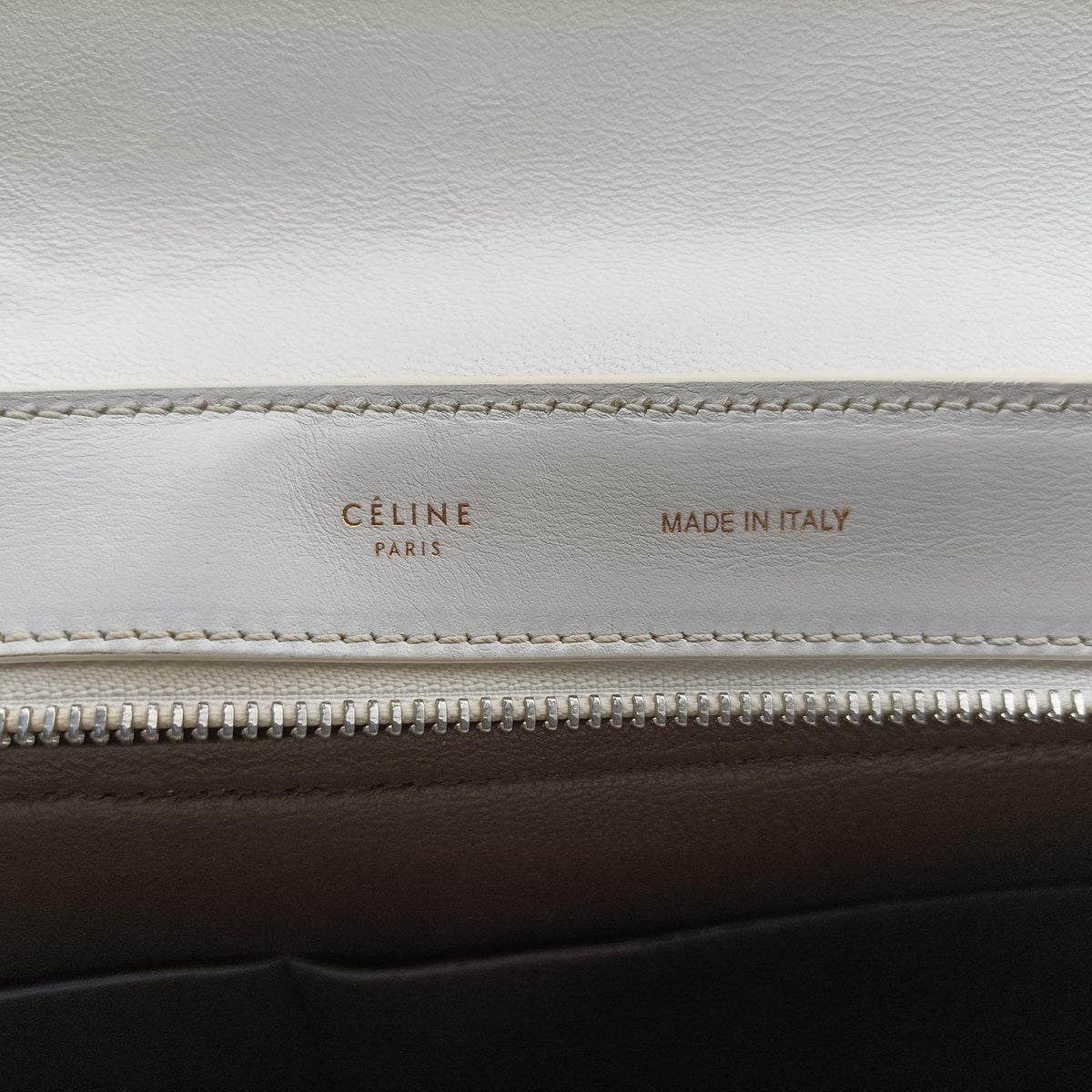 Pre-owned Celine Trapeze Black × White × Brown Suede × leather shoulderbag | stylenewstar