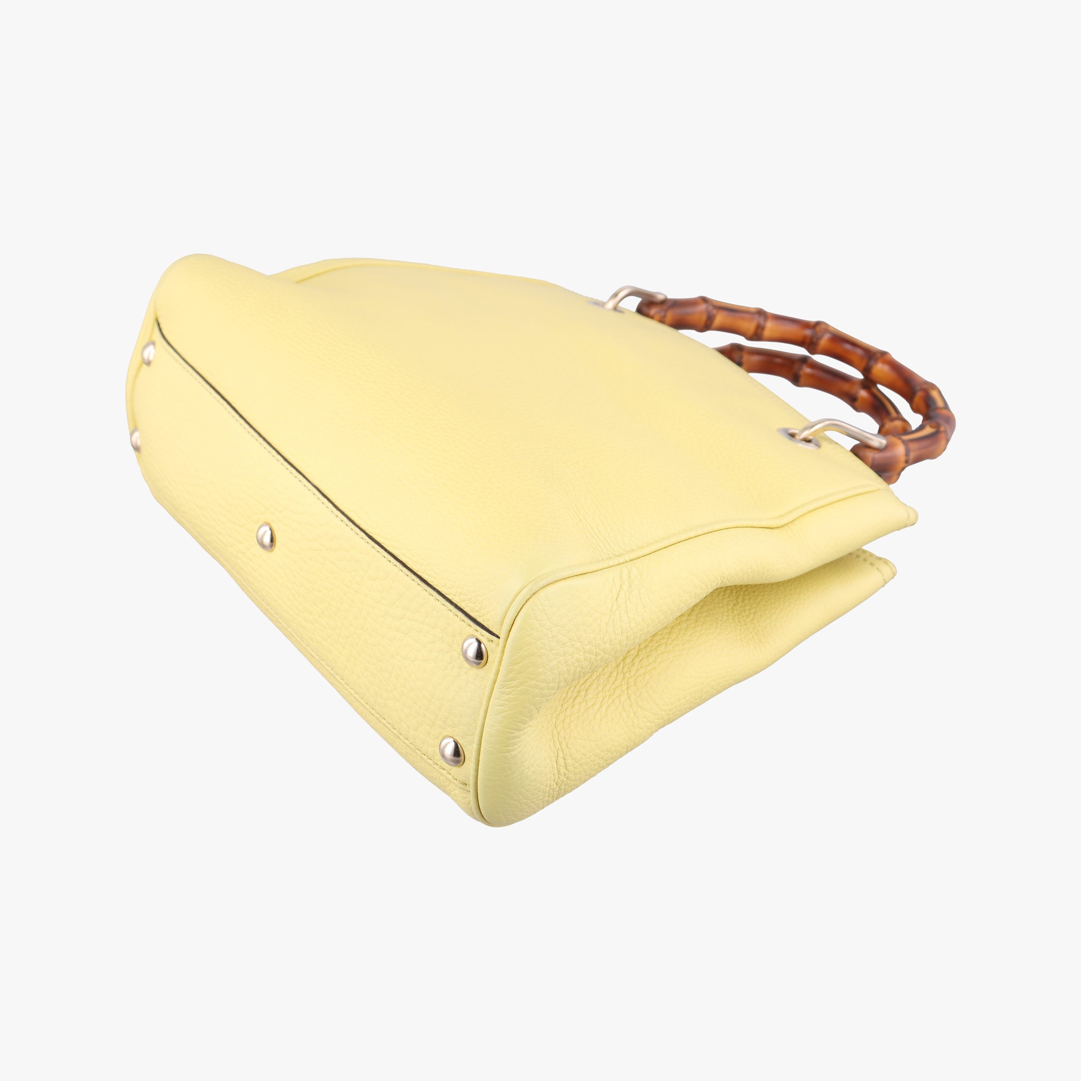 Pre-owned Gucci Bamboo Shopper Yellow Leather 336032 shoulderbag | stylenewstar