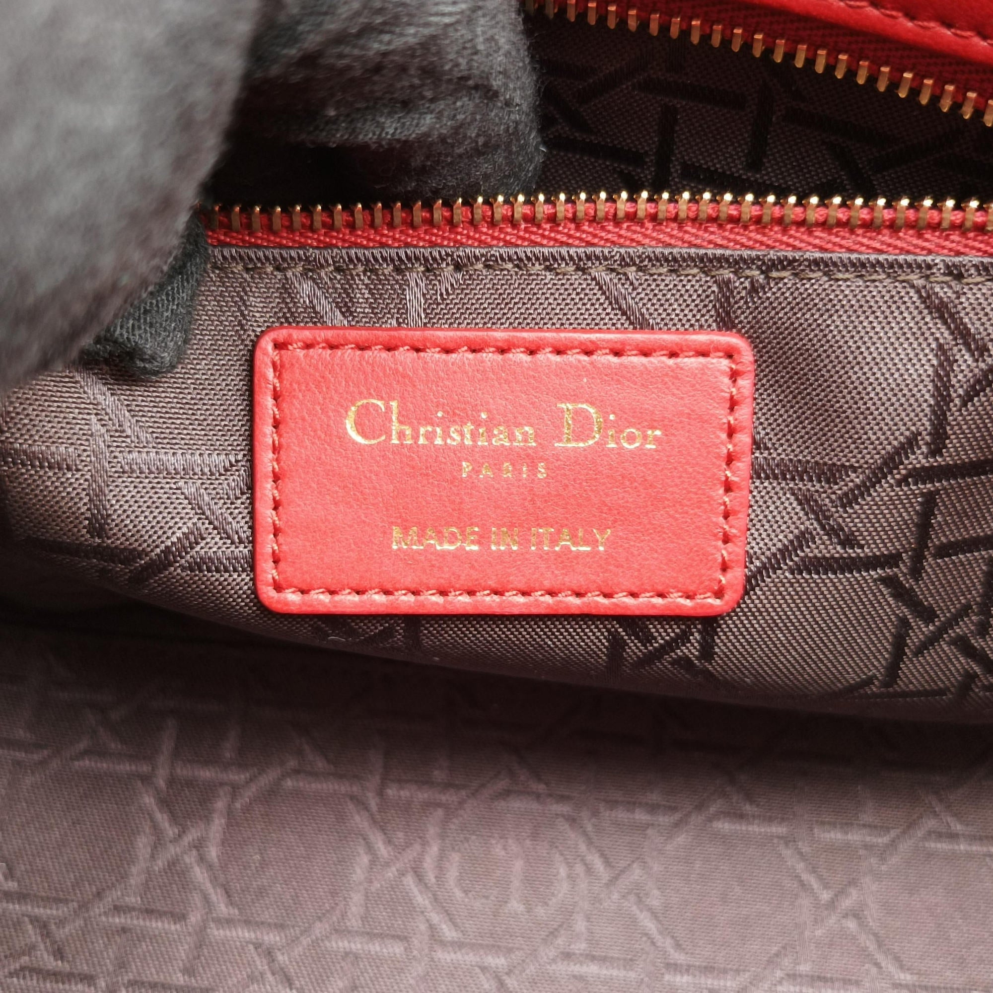 Lady Dior Red lambskin 29-MA-1107レディディオール レッド ラムスキン 29-MA-1107