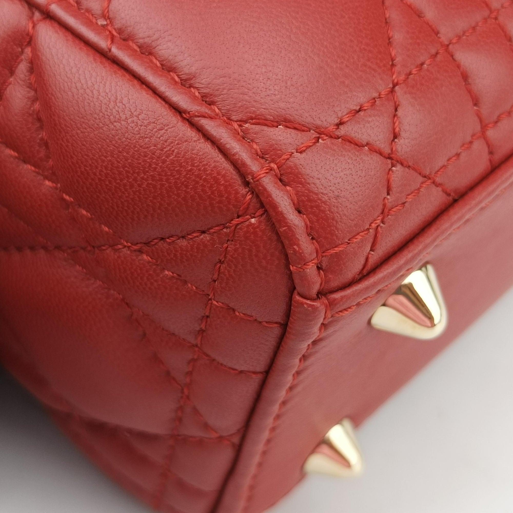 Lady Dior Red lambskin 29-MA-1107レディディオール レッド ラムスキン 29-MA-1107