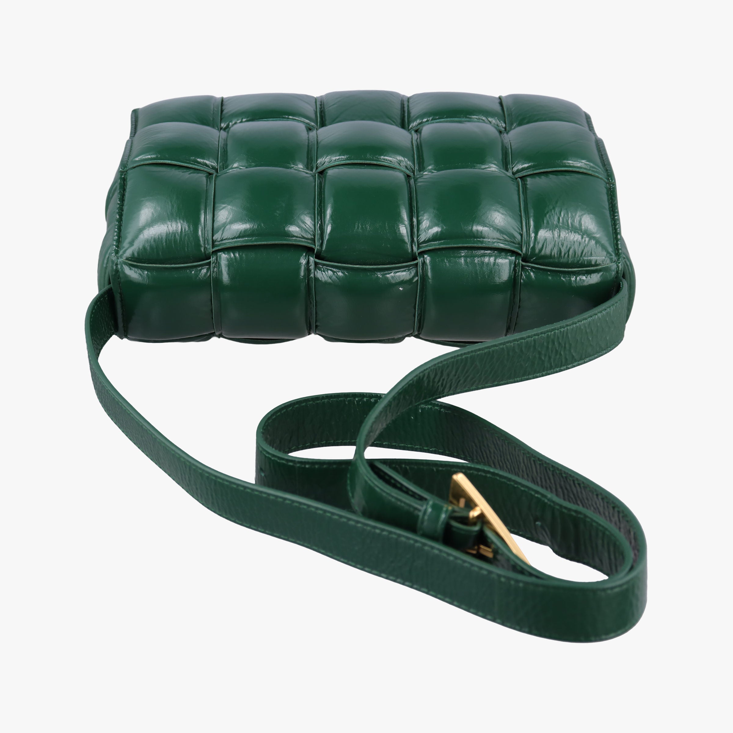 Padded CASSETTE Green lambskin B09673694Cパデッド カセット グリーン ラムスキン B09673694C