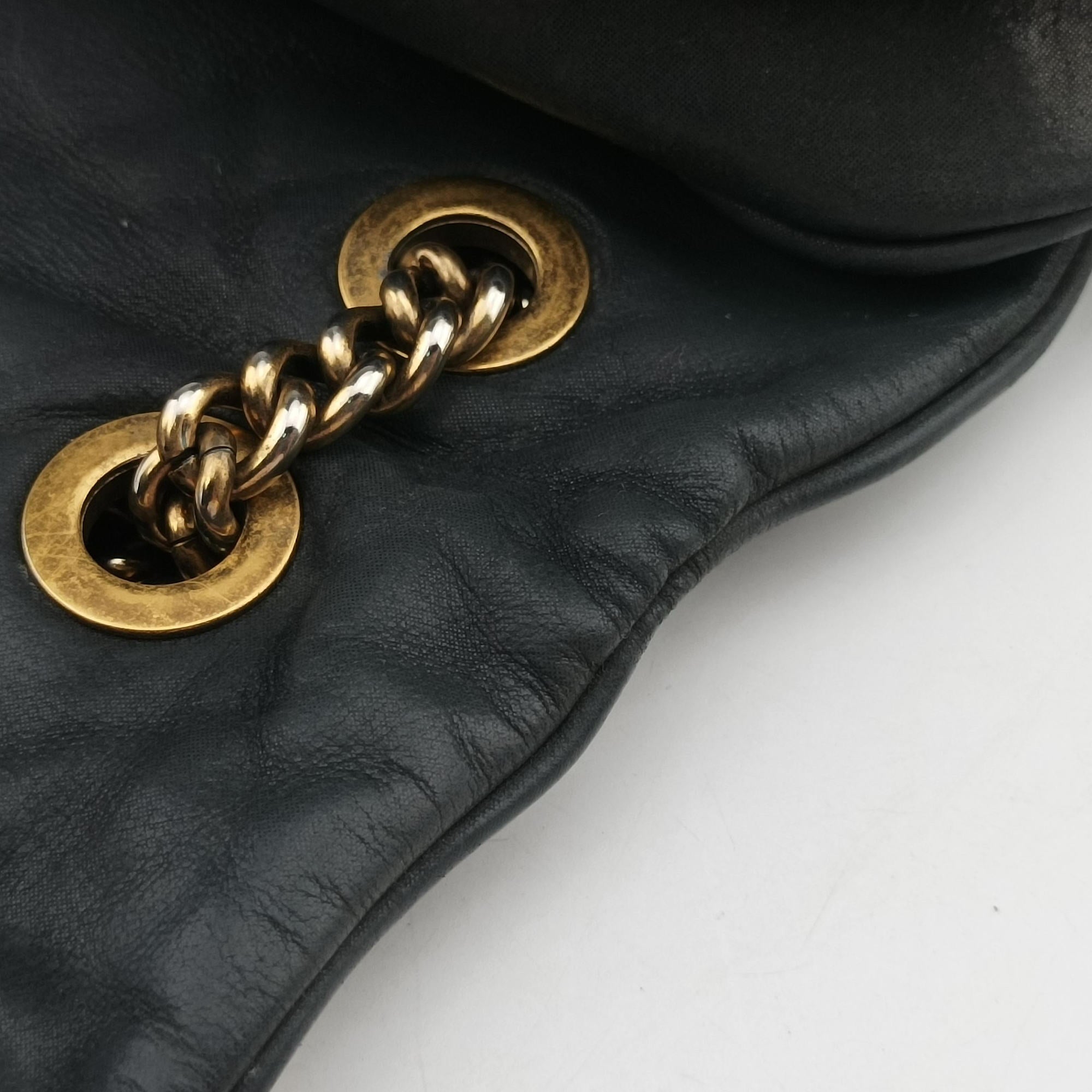 Pre-owned Chanel Matelasse coco mark Black Leather A67374 shoulderbag | stylenewstar