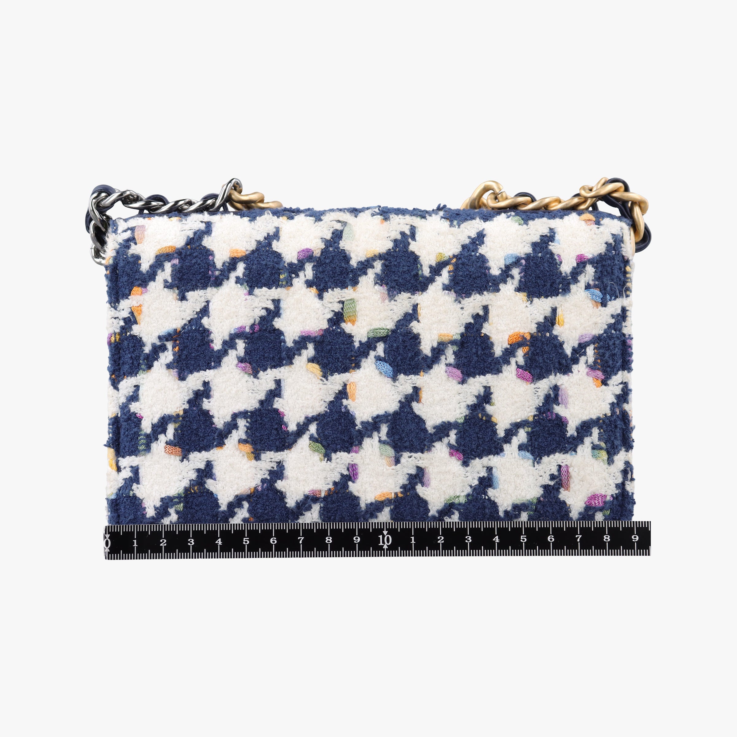 Chanel 19 WOC Houndstooth White × Navy fabric AP0957 31002556シャネル19 フラップ 千鳥格子 ホワイト×ネイビー ファブリック AP0957 31002556