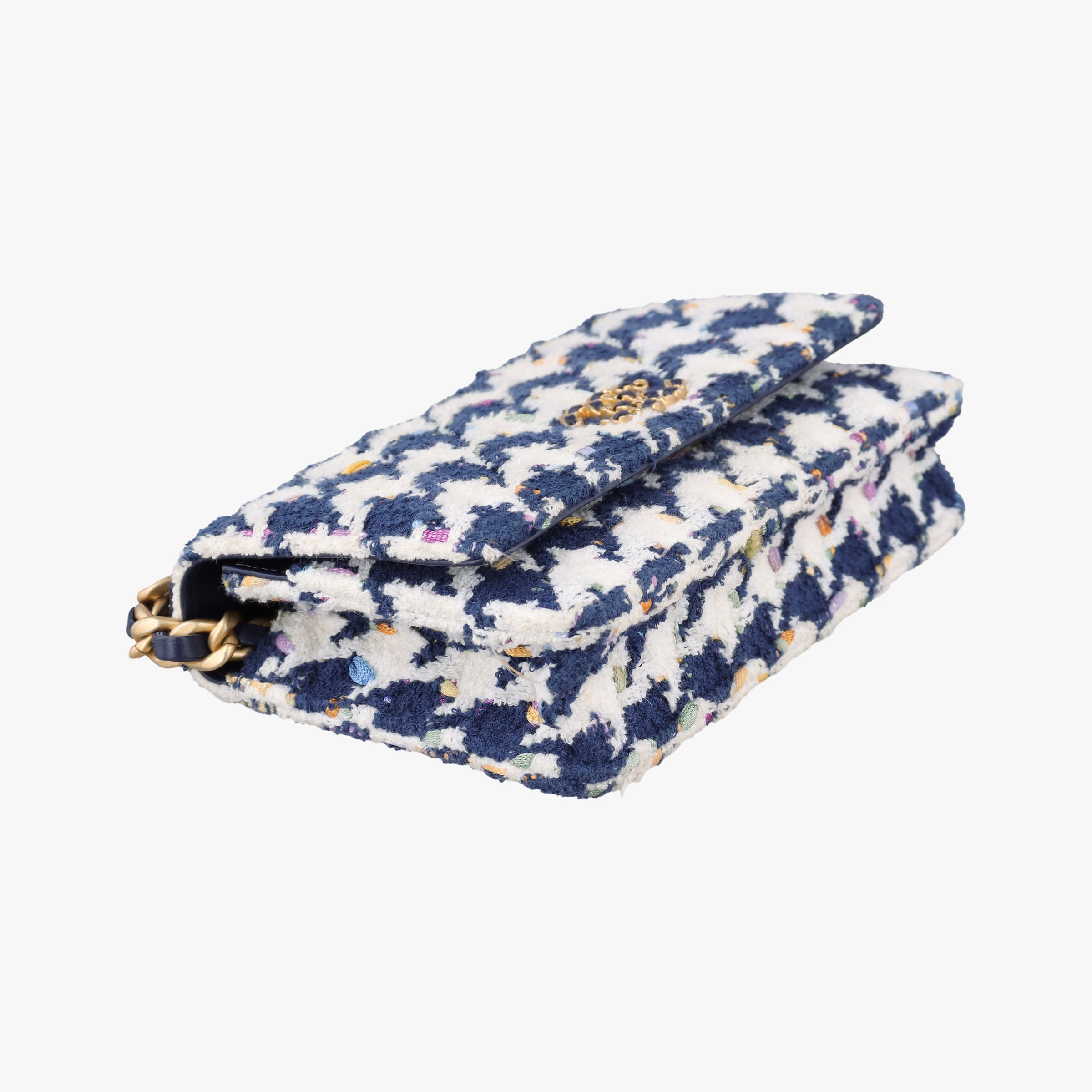 Chanel 19 WOC Houndstooth White × Navy fabric AP0957 31002556シャネル19 フラップ 千鳥格子 ホワイト×ネイビー ファブリック AP0957 31002556