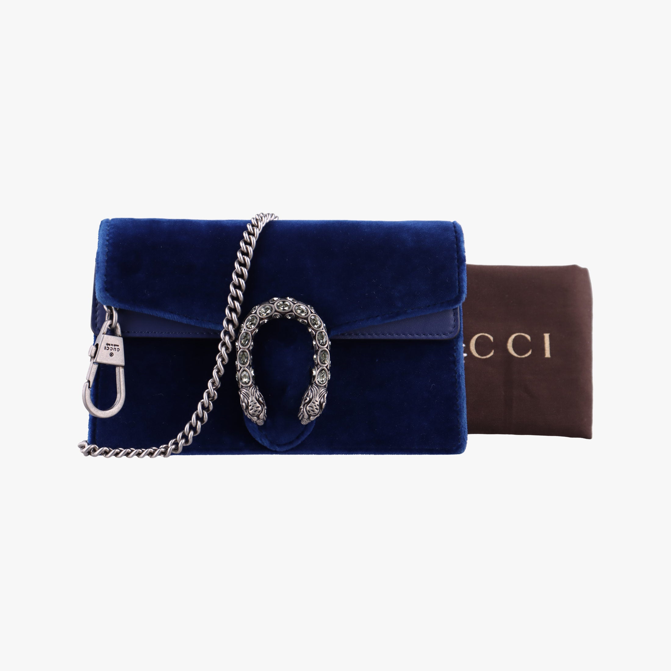 Pre-owned Gucci Dionysus Blue velour 476432 shoulderbag | stylenewstar