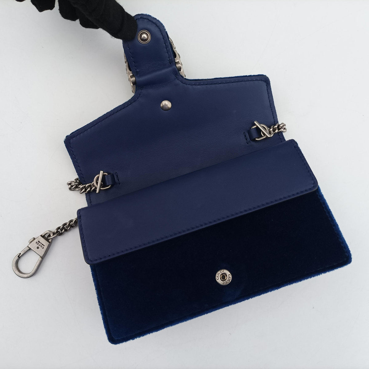 Pre-owned Gucci Dionysus Blue velour 476432 shoulderbag | stylenewstar