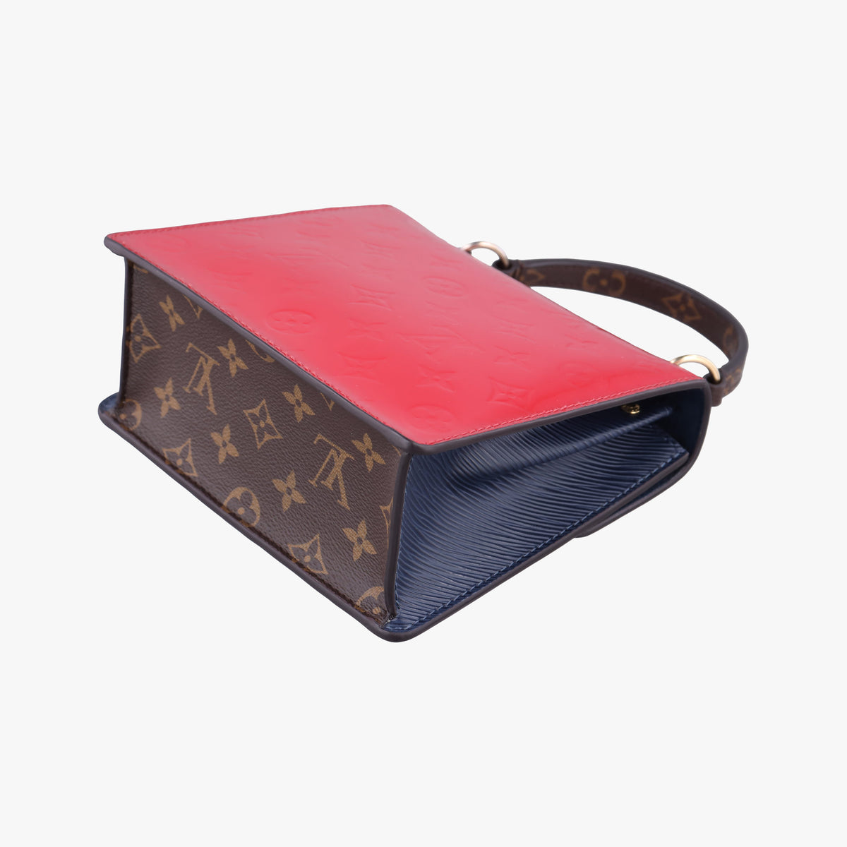 Pre-owned Louis Vuitton Spring street PM Scarlet Red Vernis×Leather×Monogram Canvas M90505 shoulderbag | stylenewstar
