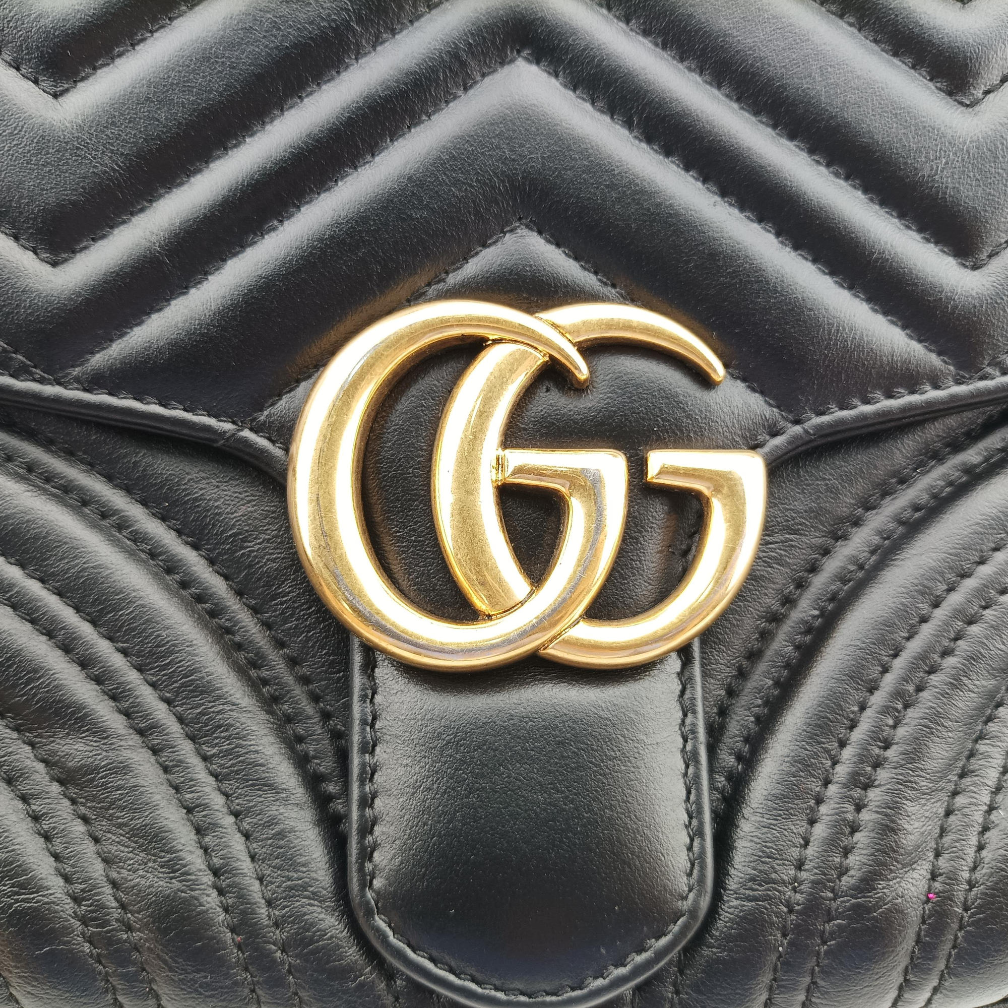 Vintage Gucci GG Marmont Black Leather 498100 shoulderbag | stylenewstar