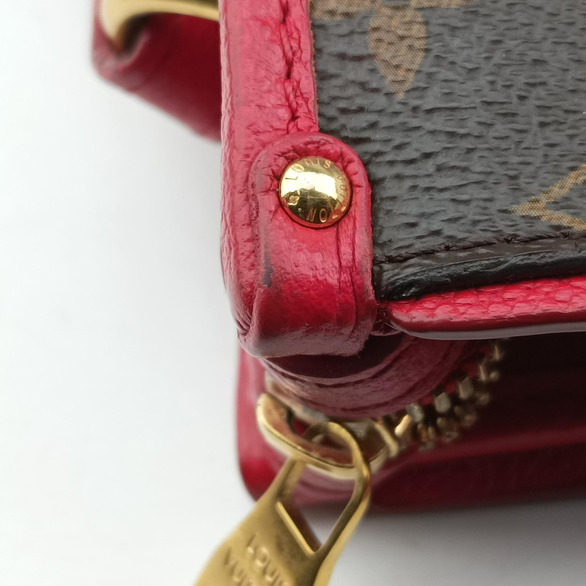 Popincourt PM Brown×Red Monogram canvas×calfskin leather M43433 NZ1138ポパンクールPM モノグラム/ブラウン×レッド モノグラムキャンバス×カーフレザー M43433 NZ1138