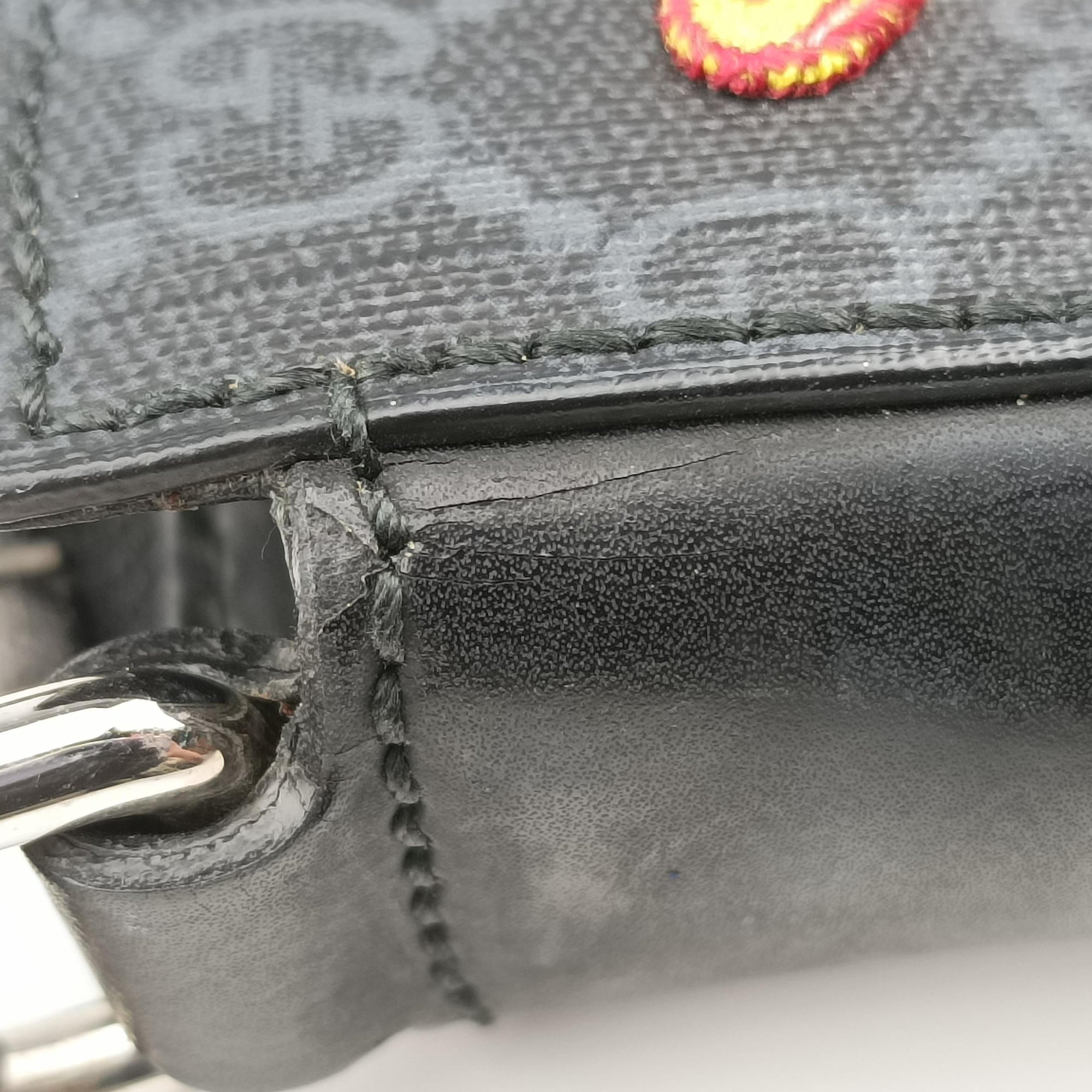 GG Supreme Courrier Messenger Black×Multicolour PVC coated canvas×Leather 547751 C026861426GGスプリーム クーリエ メッセンジャー ブラック×マルチカラー PVCコーティングキャンバス×レザー 547751 C026861426