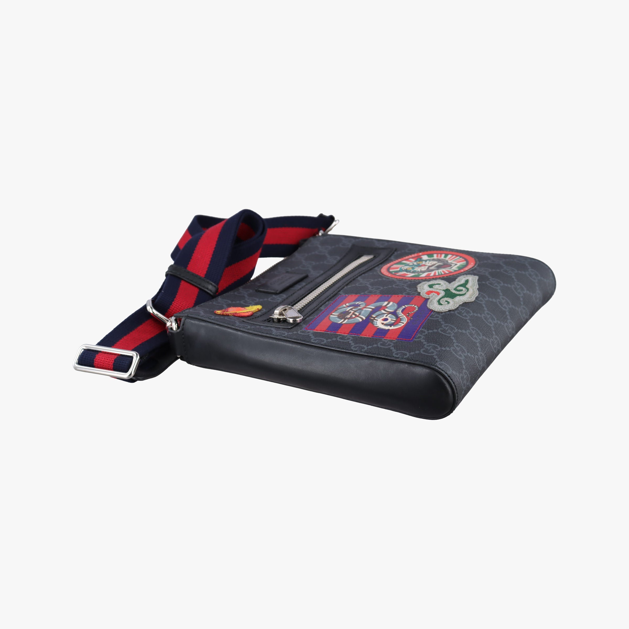 GG Supreme Courrier Messenger Black×Multicolour PVC coated canvas×Leather 547751 C026861426GGスプリーム クーリエ メッセンジャー ブラック×マルチカラー PVCコーティングキャンバス×レザー 547751 C026861426
