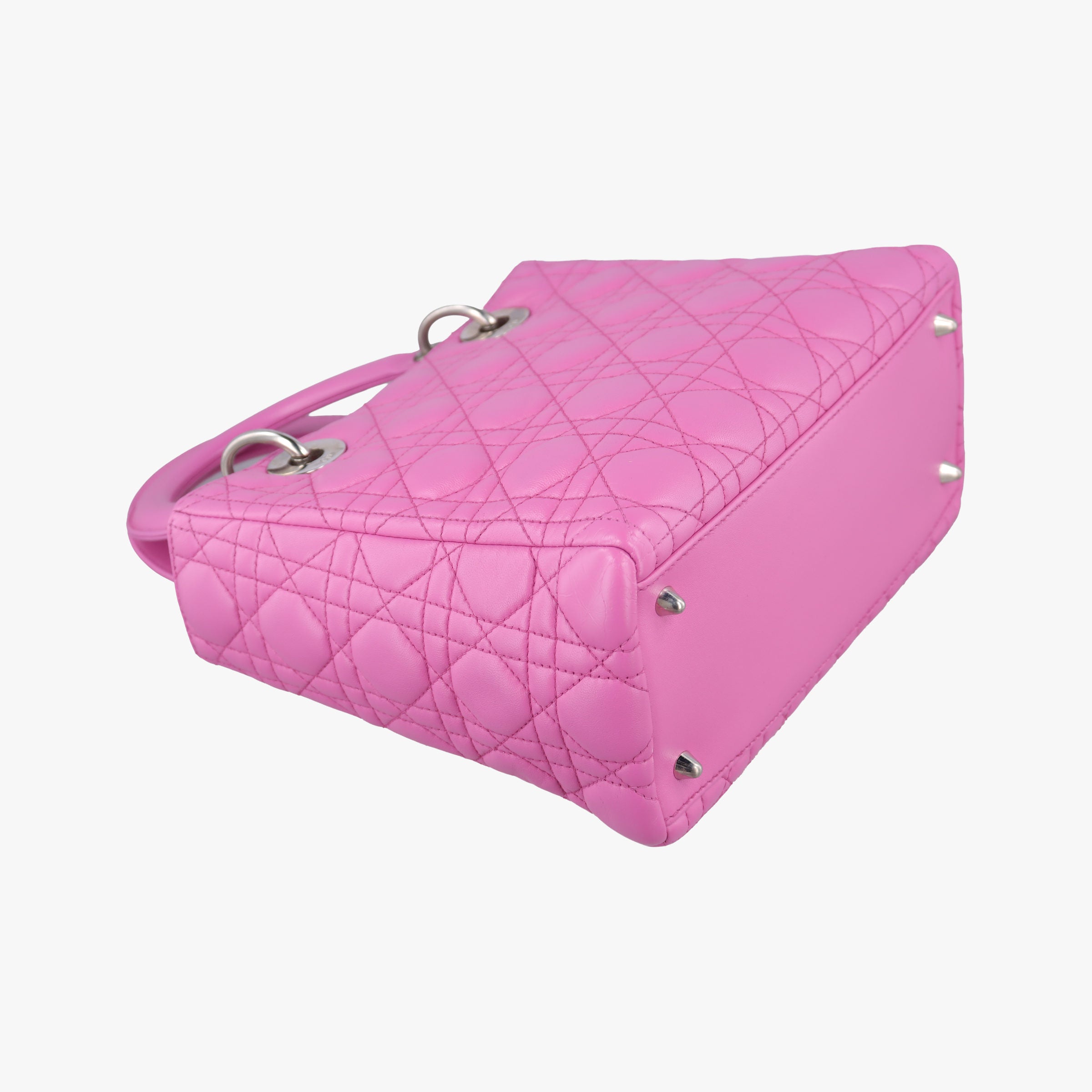 Pre-owned Christian Dior Lady Dior Pink lambskin shoulderbag | stylenewstar