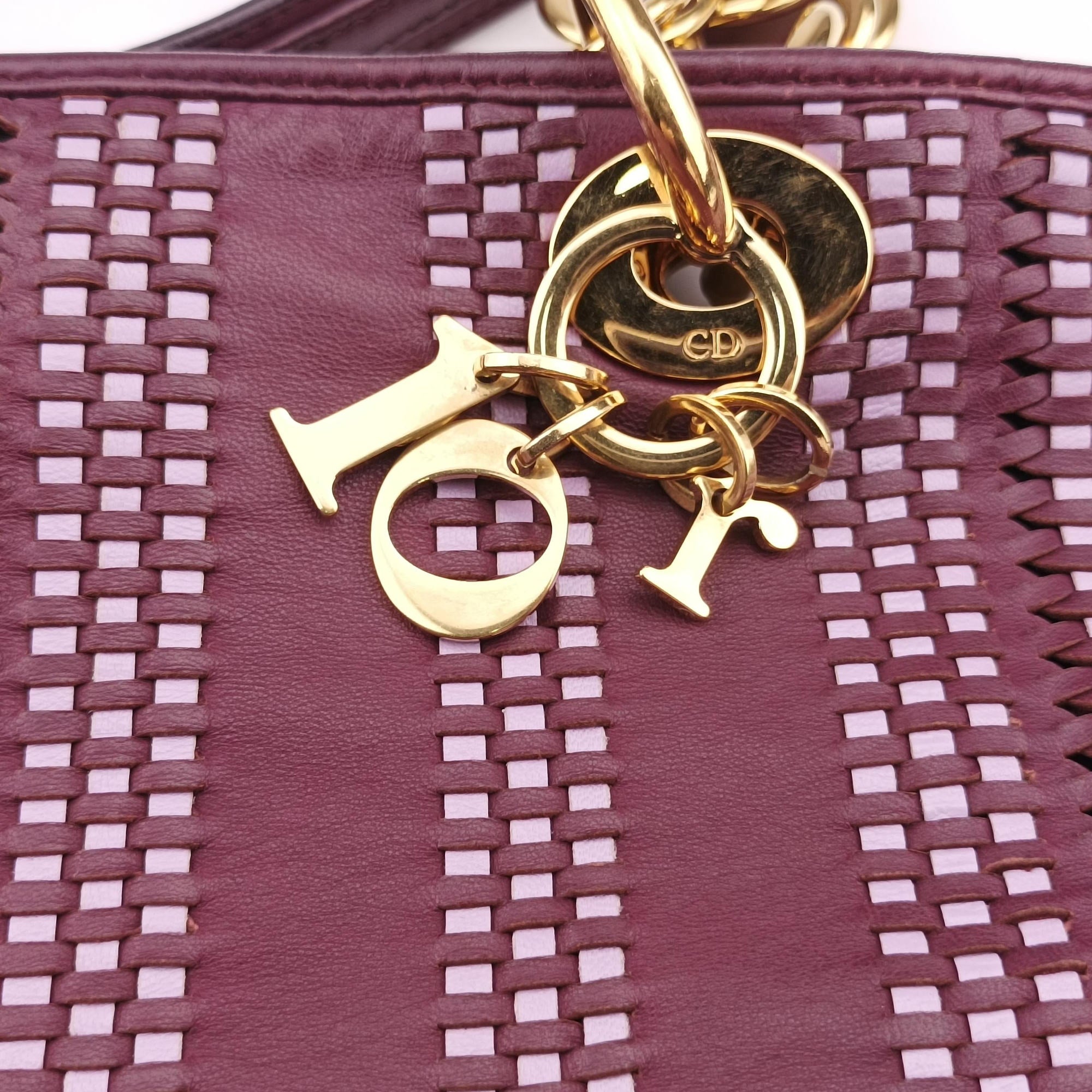Pre-owned Christian Dior Soft Lady Dior Tote Purple Leather handbag | stylenewstar