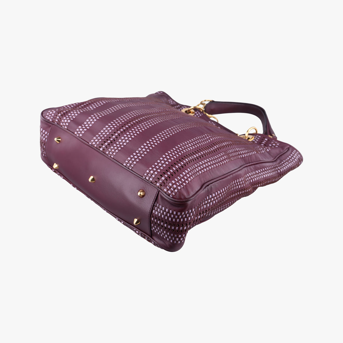 Pre-owned Christian Dior Soft Lady Dior Tote Purple Leather handbag | stylenewstar
