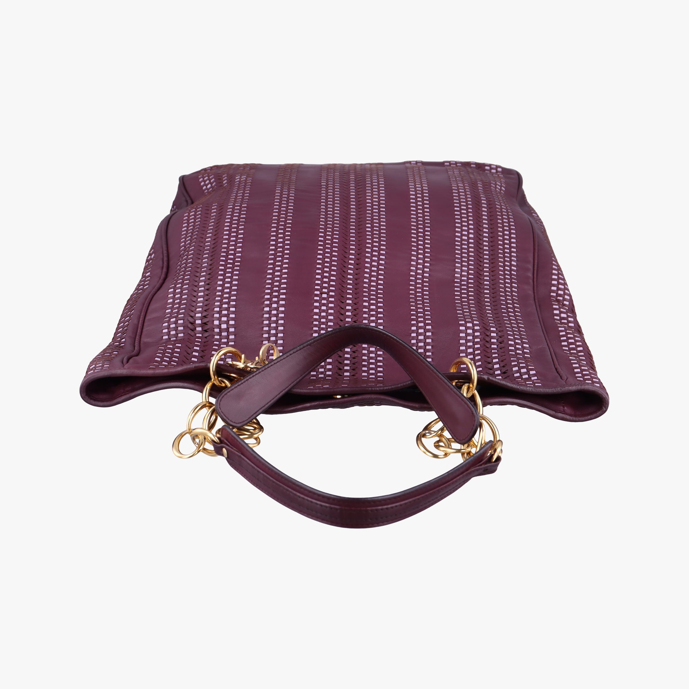 Pre-owned Christian Dior Soft Lady Dior Tote Purple Leather handbag | stylenewstar