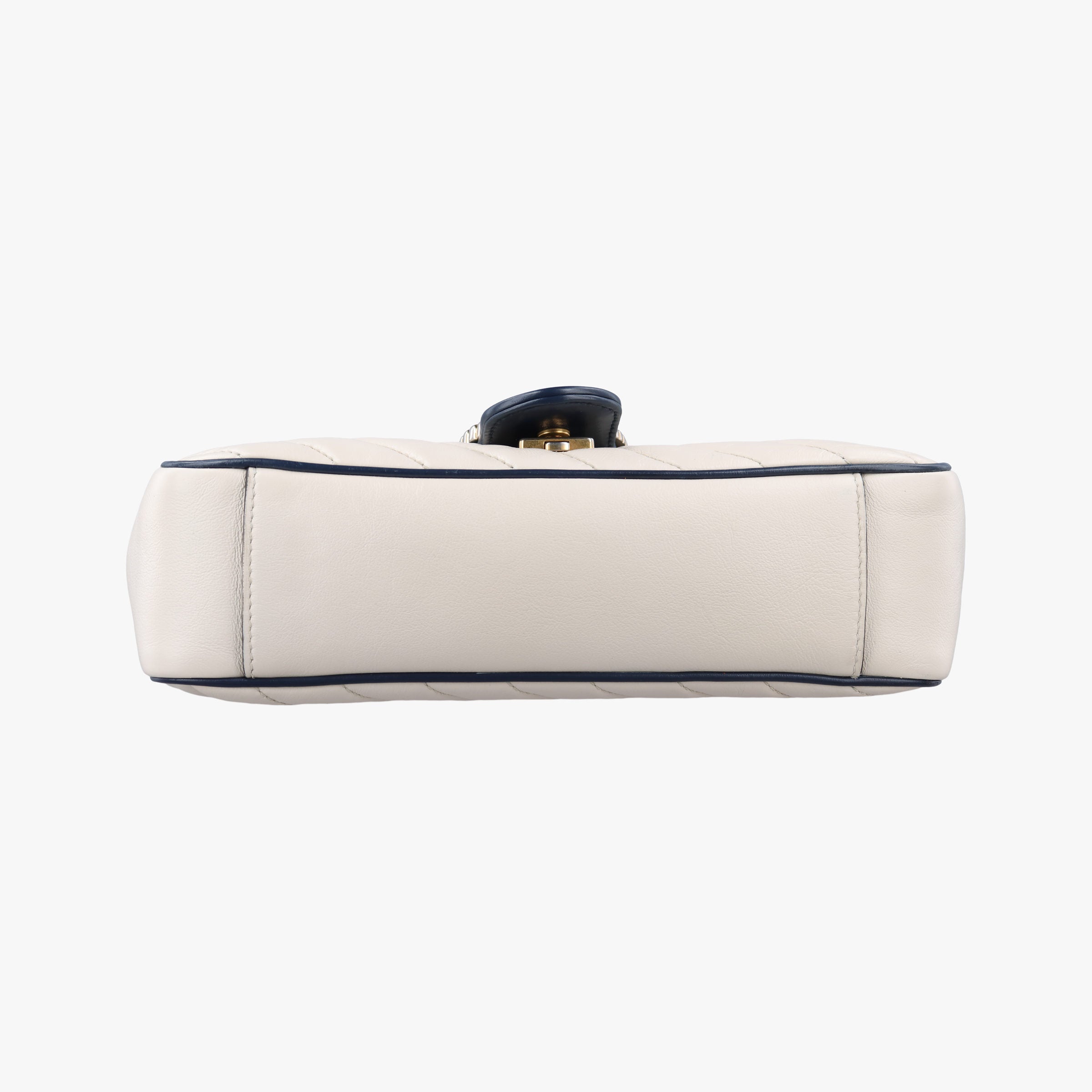 GG Marmont White×navy Leather 443497 F032499445GGマーモント ホワイト×ネイビー レザー 443497 F032499445