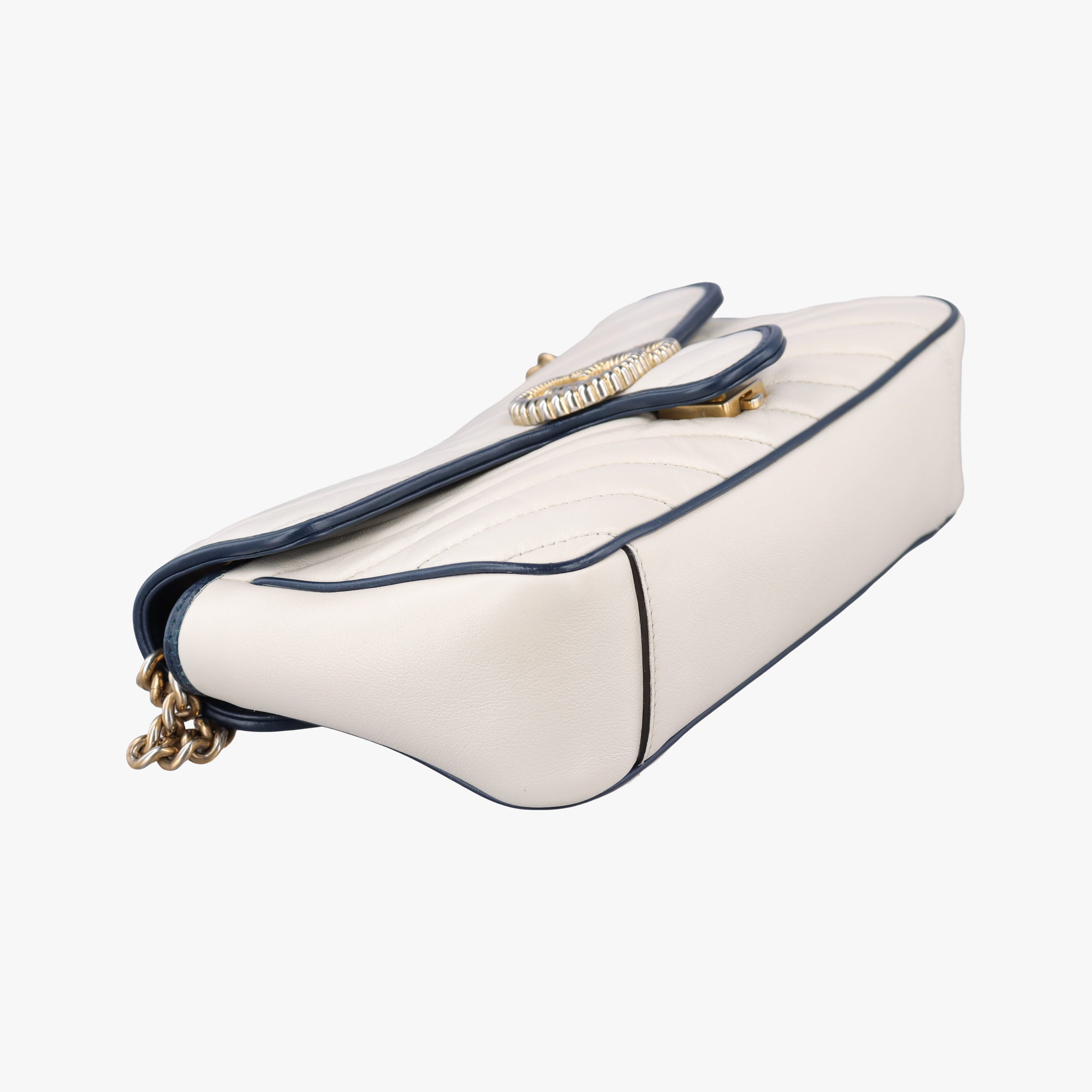 GG Marmont White×navy Leather 443497 F032499445GGマーモント ホワイト×ネイビー レザー 443497 F032499445